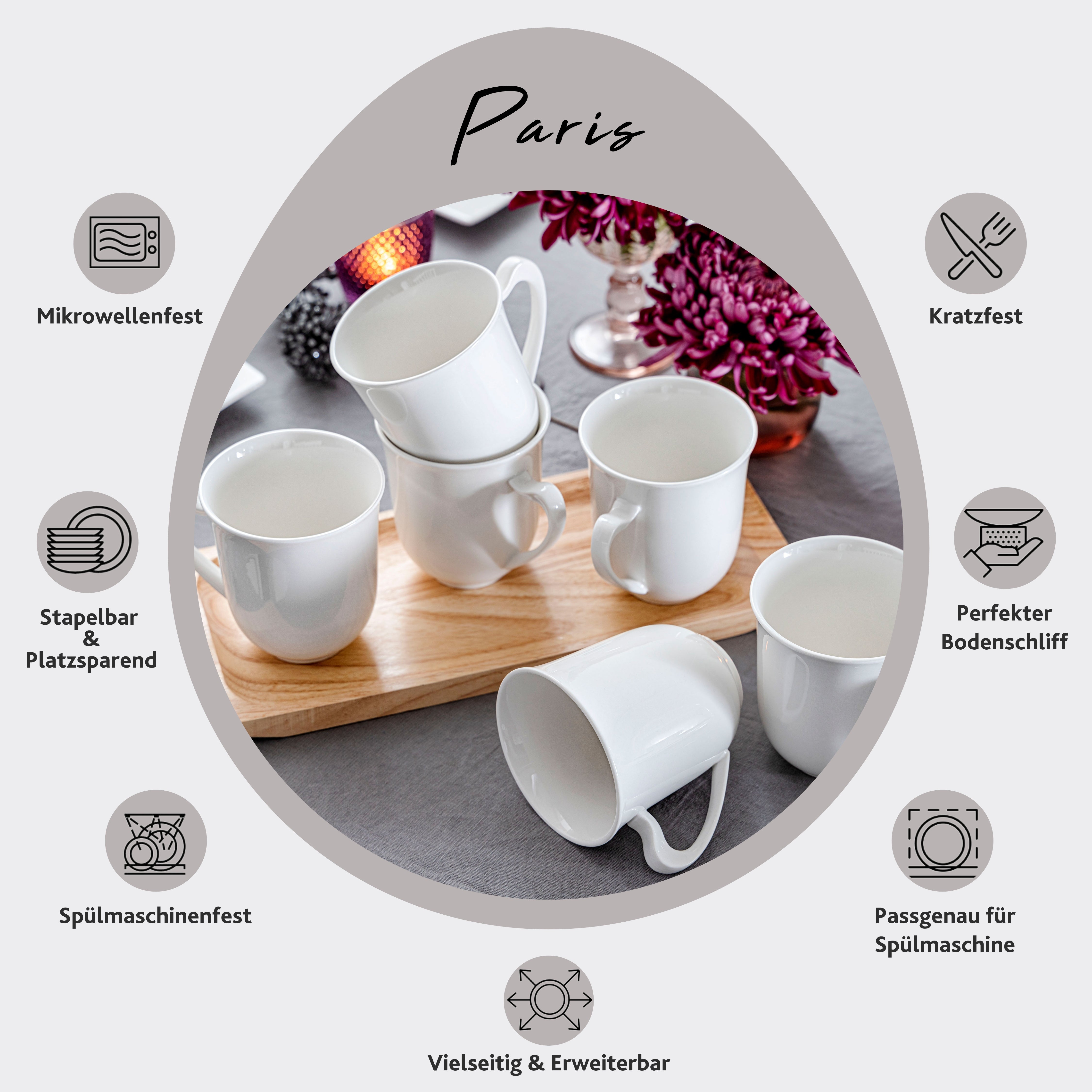 Sänger Kaffeebecher Set Paris 6 teilig Füllmenge 330 ml