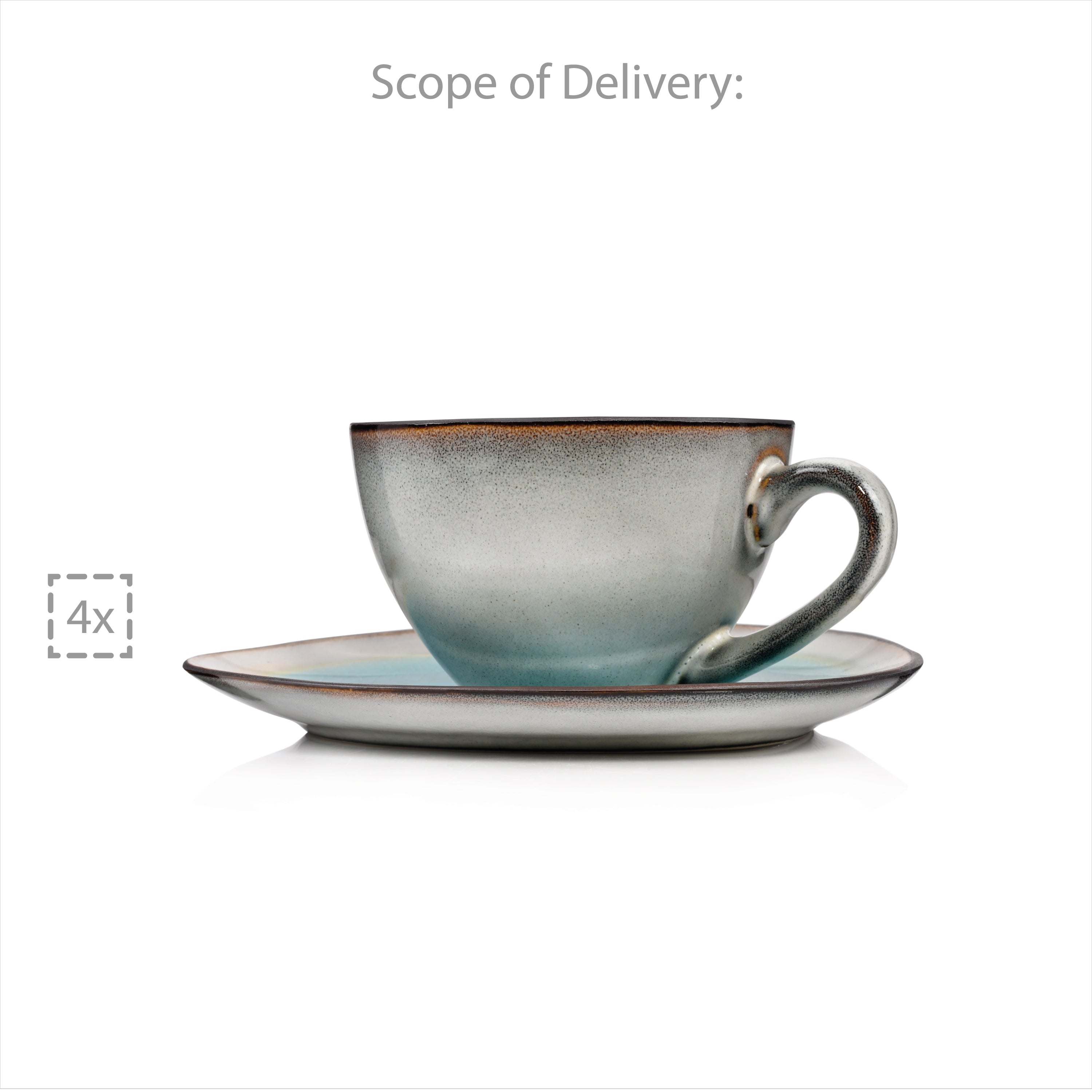 SÄNGER Kaffeetassen Set Capri 8 teilig für 4 Personen