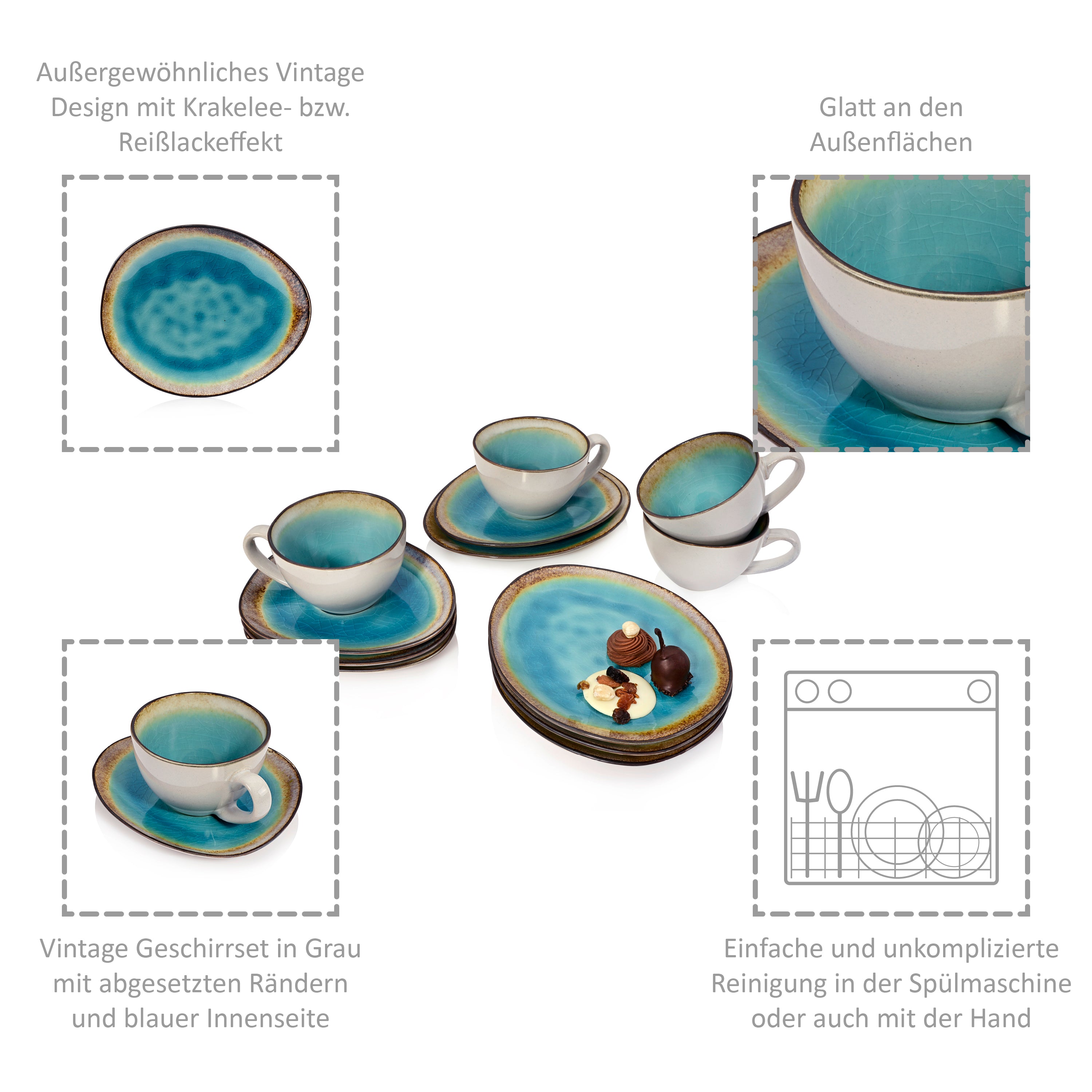 SÄNGER Kaffeeservice Capri 12 teilig für 4 Personen