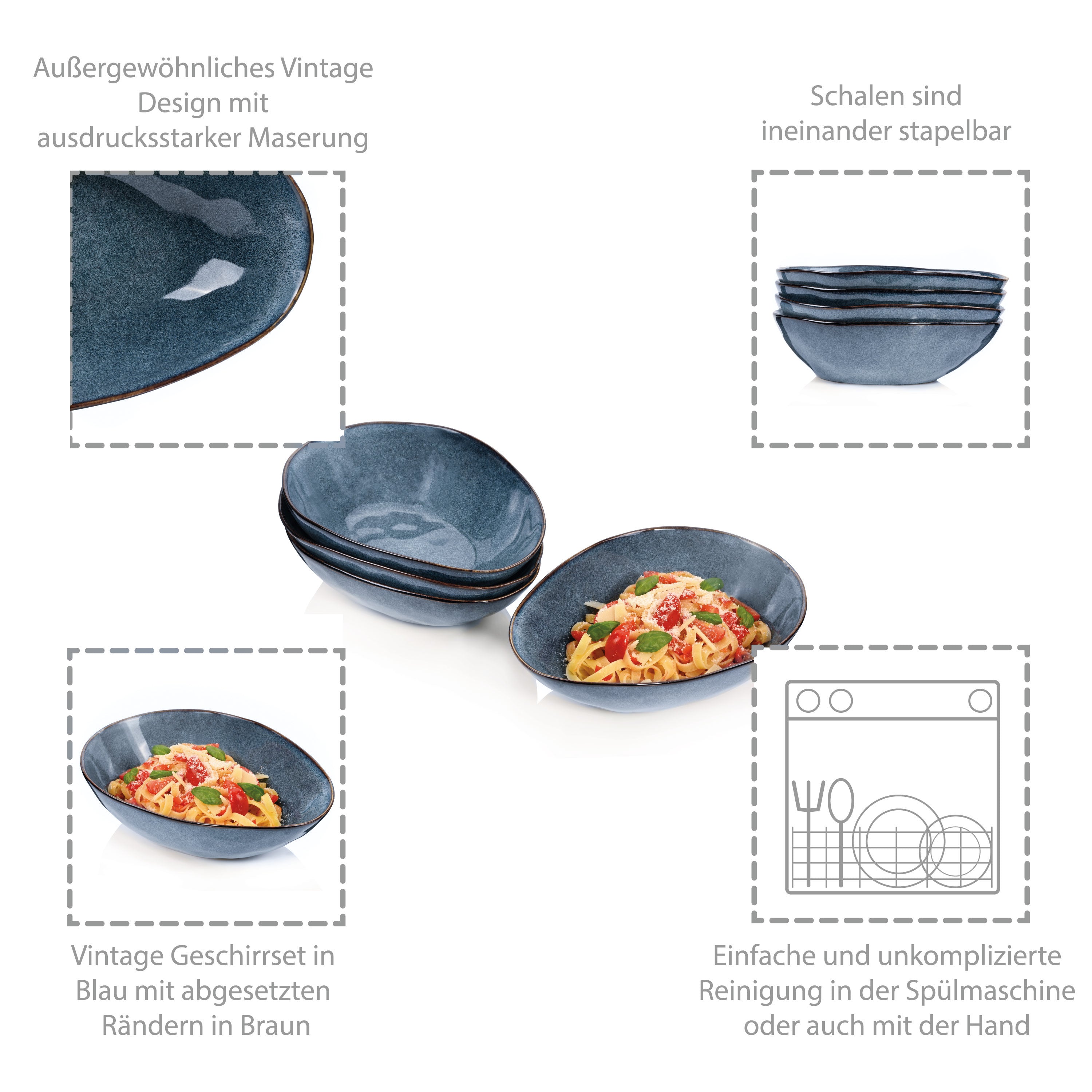 SÄNGER Pastaschalen Set Darwin 4 teilig