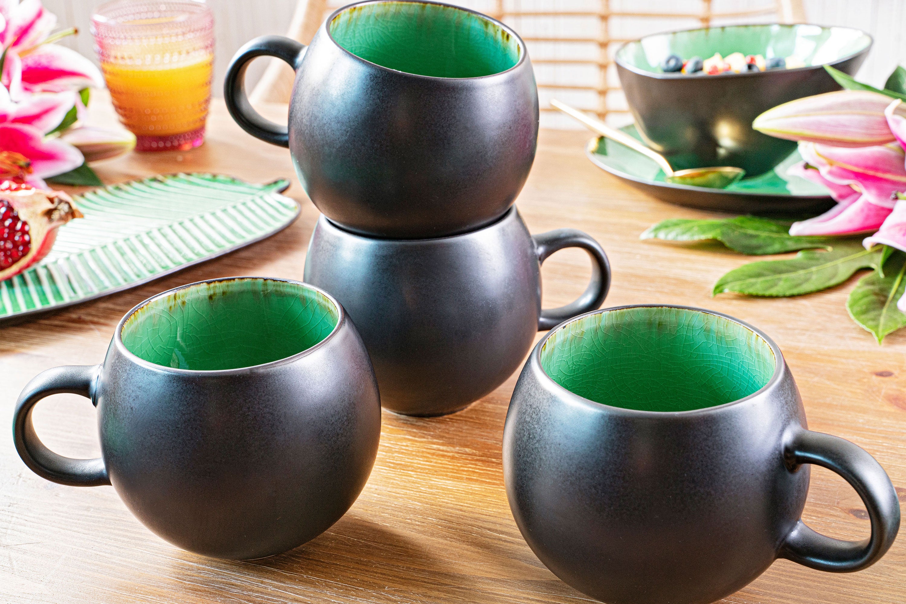 SÄNGER Cappuccinotassen Set Palm Beach 4 teilig