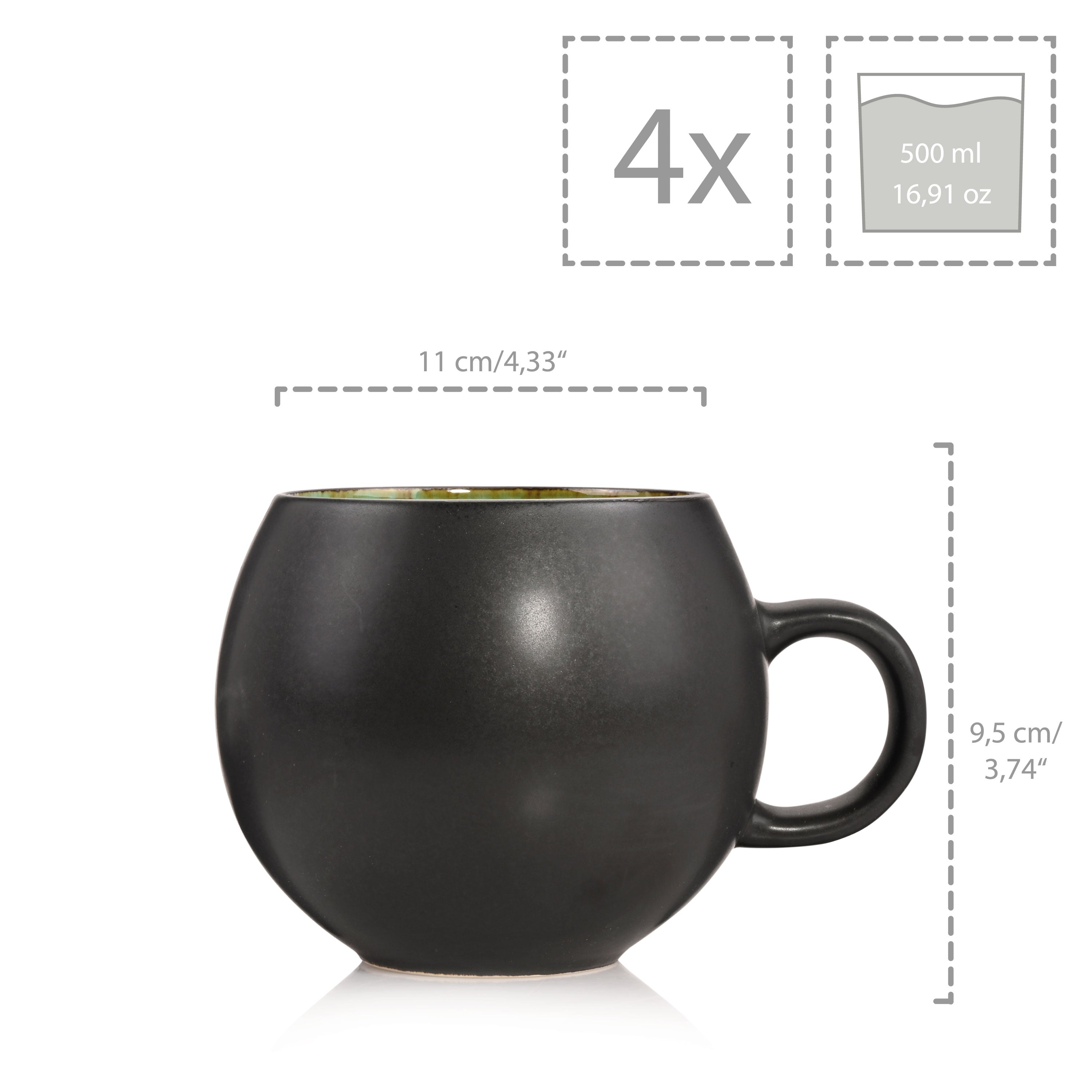 SÄNGER Cappuccinotassen Set Palm Beach 4 teilig