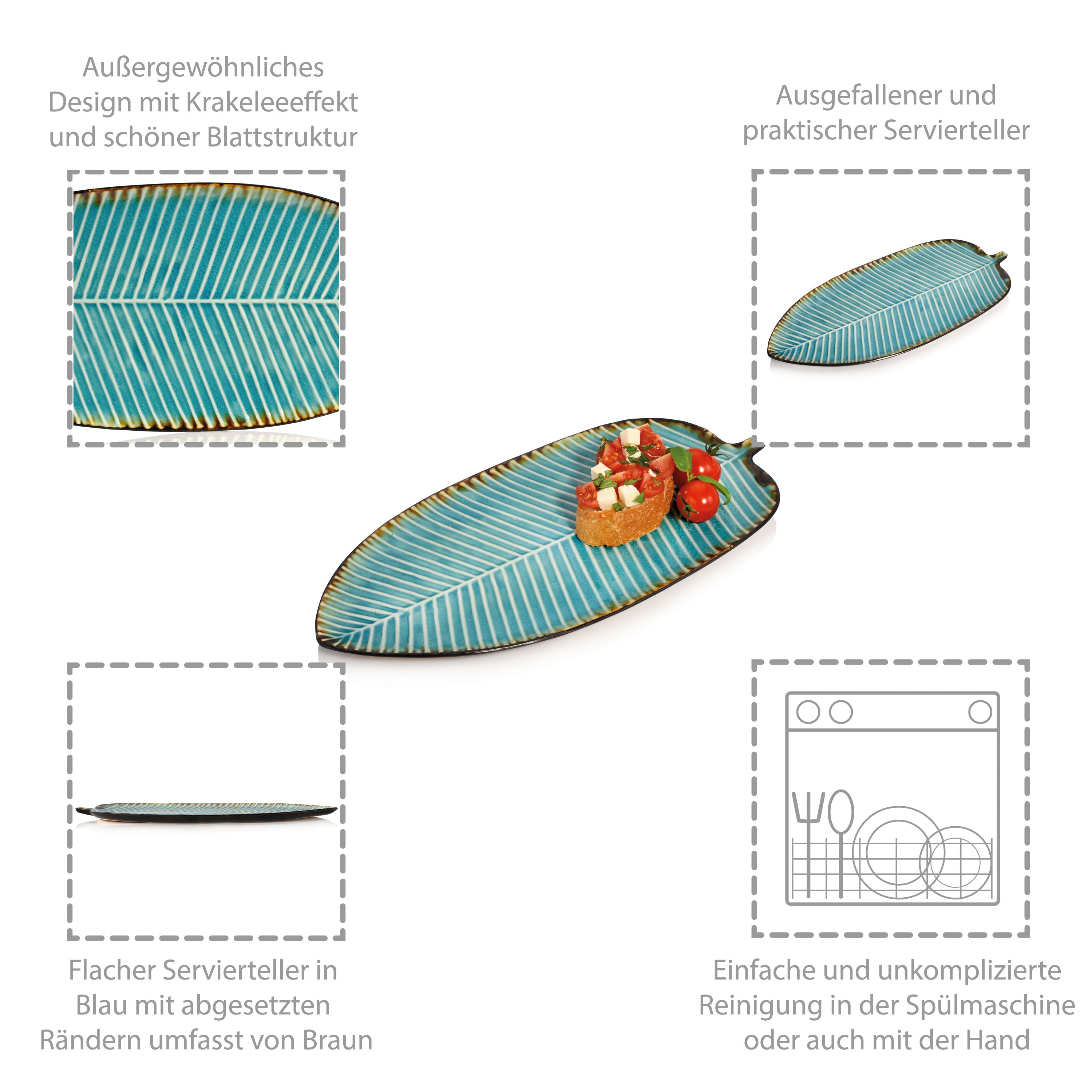 SÄNGER Servierteller Capri Blattoptik