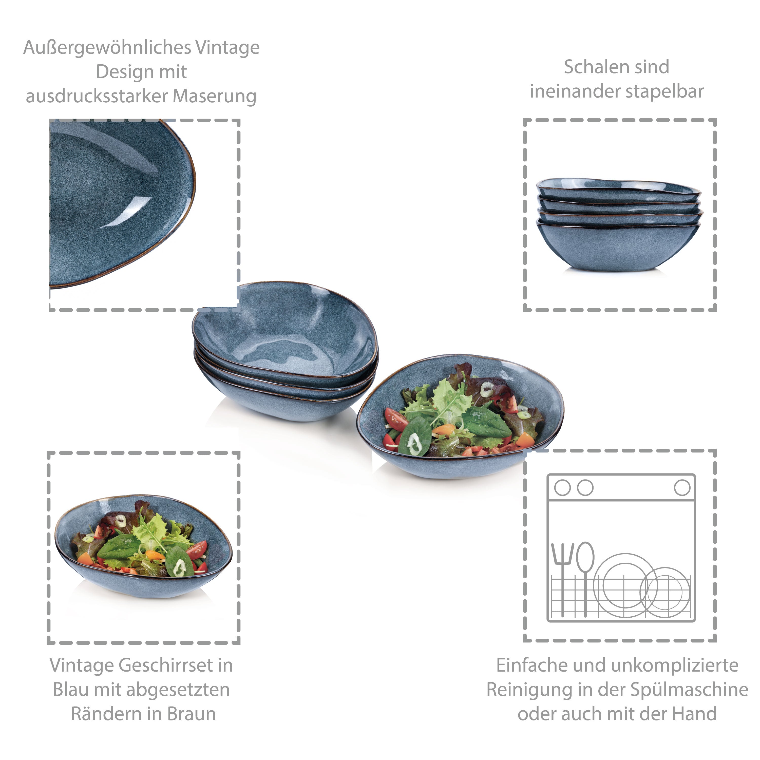 SÄNGER Salatschalen Set Darwin 4 teilig