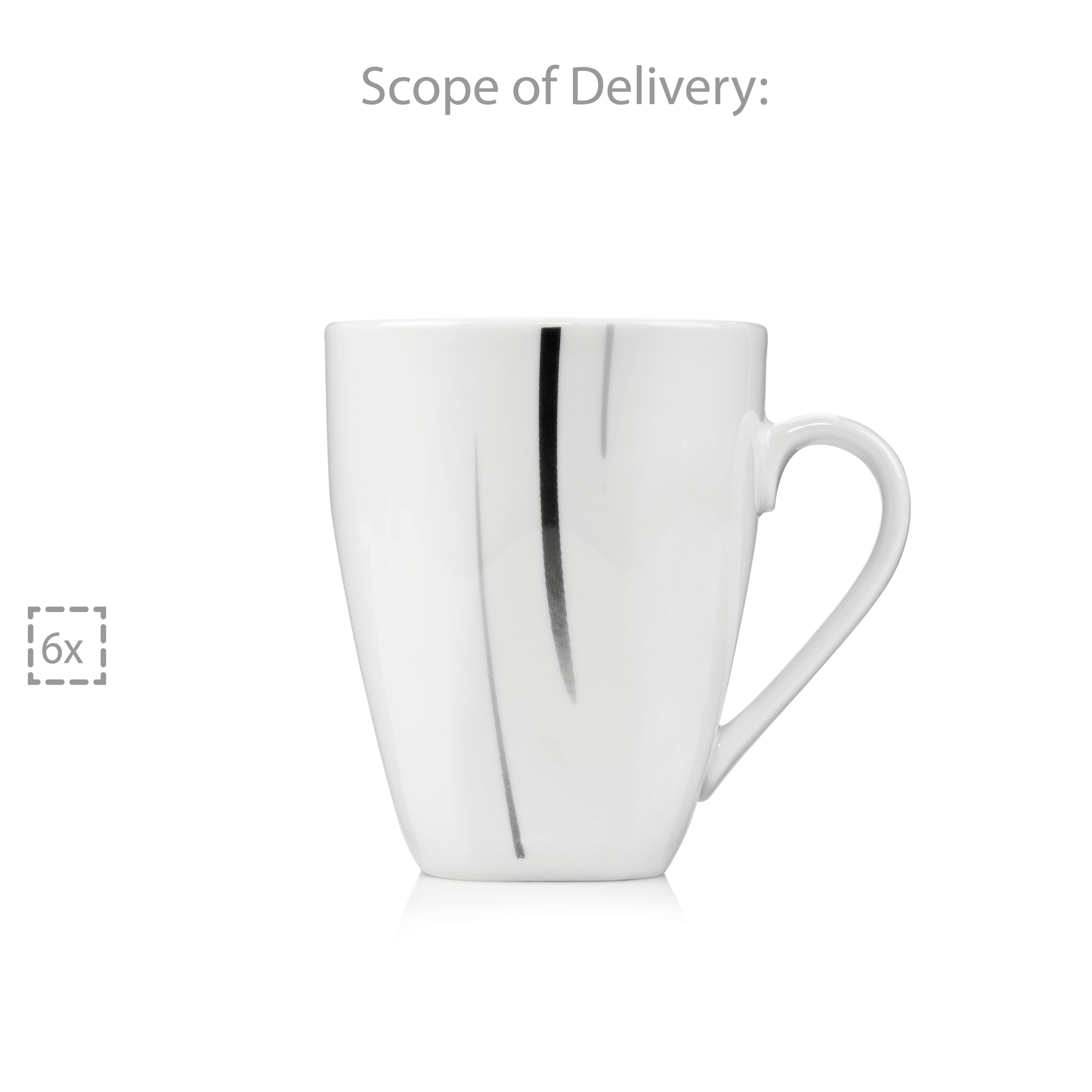 SÄNGER Kaffeebecher Set Bilgola Black Lines 6 teilig