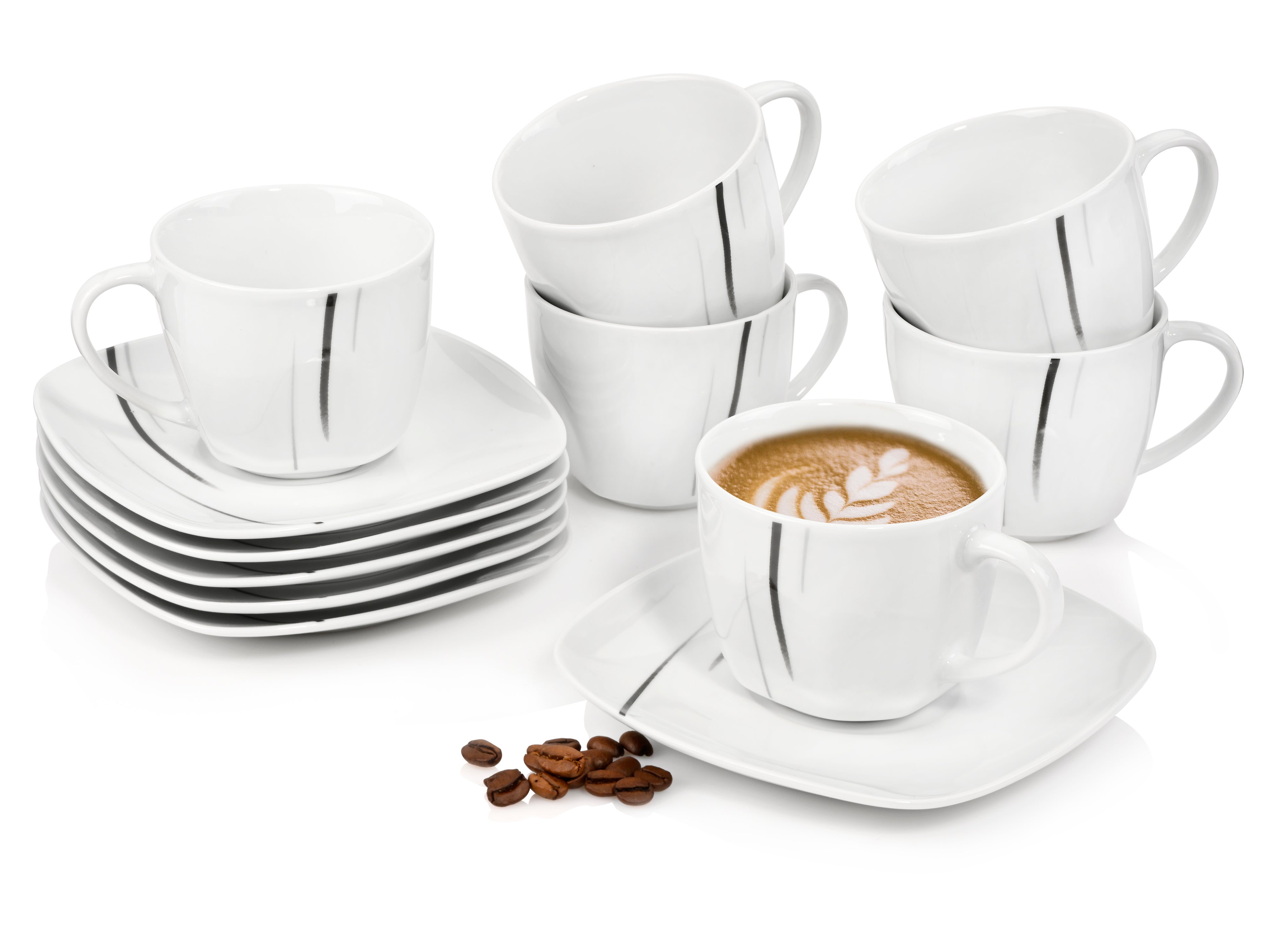 SÄNGER Kaffeeservice Bilgola Black Lines 12 teilig für 6 Personen