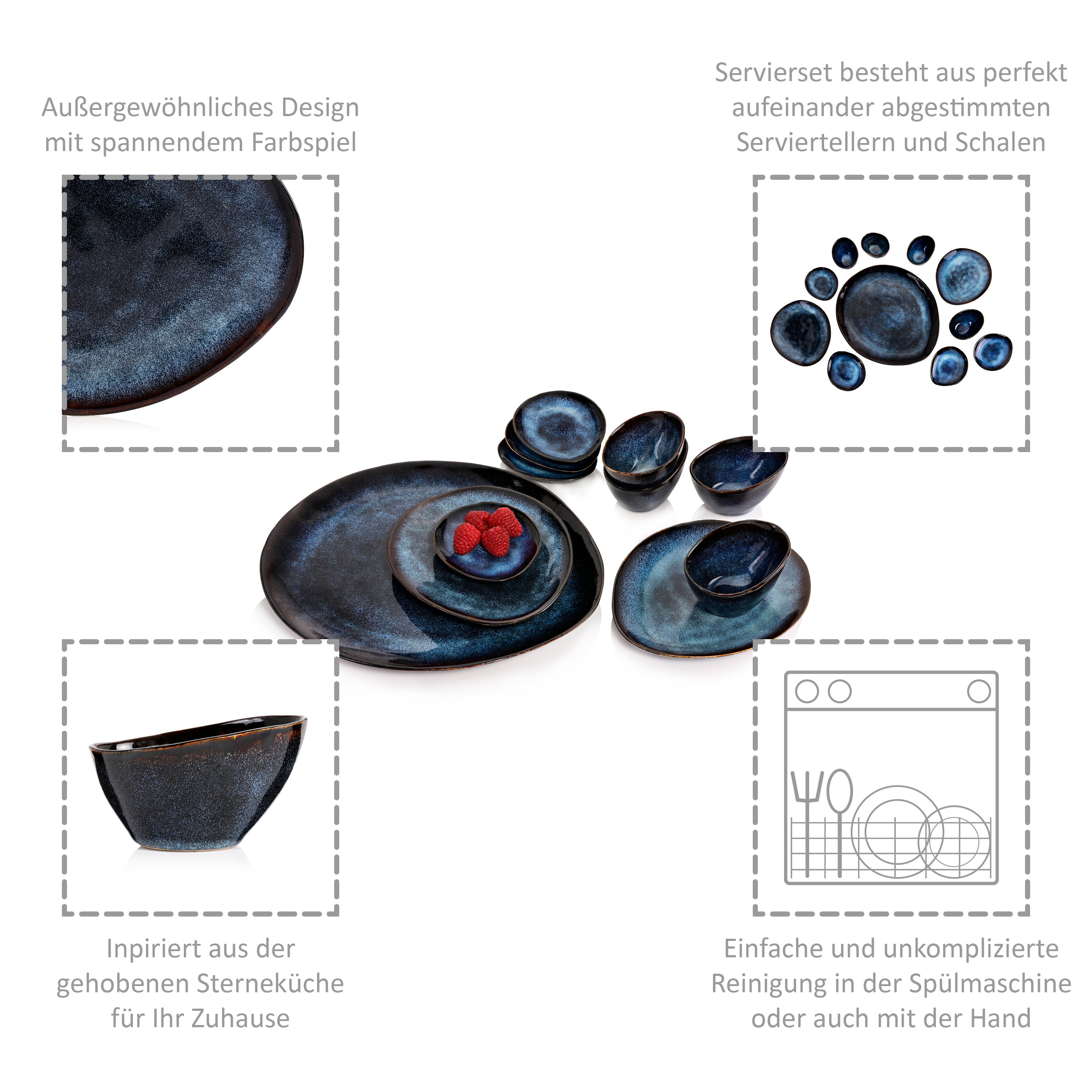 SÄNGER Servierplatten Set Tokio 11 teilig
