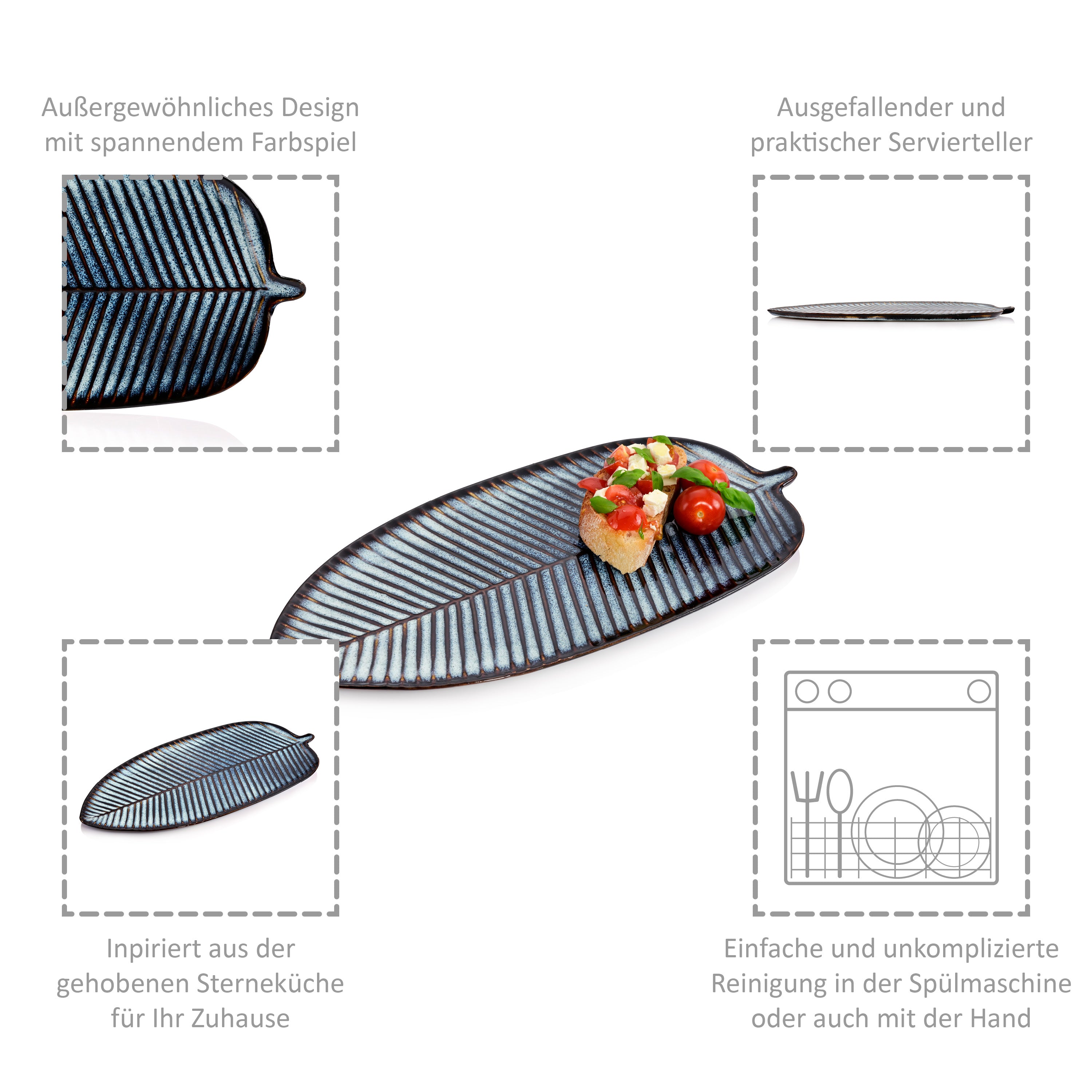 SÄNGER Servierteller Tokio Blattoptik