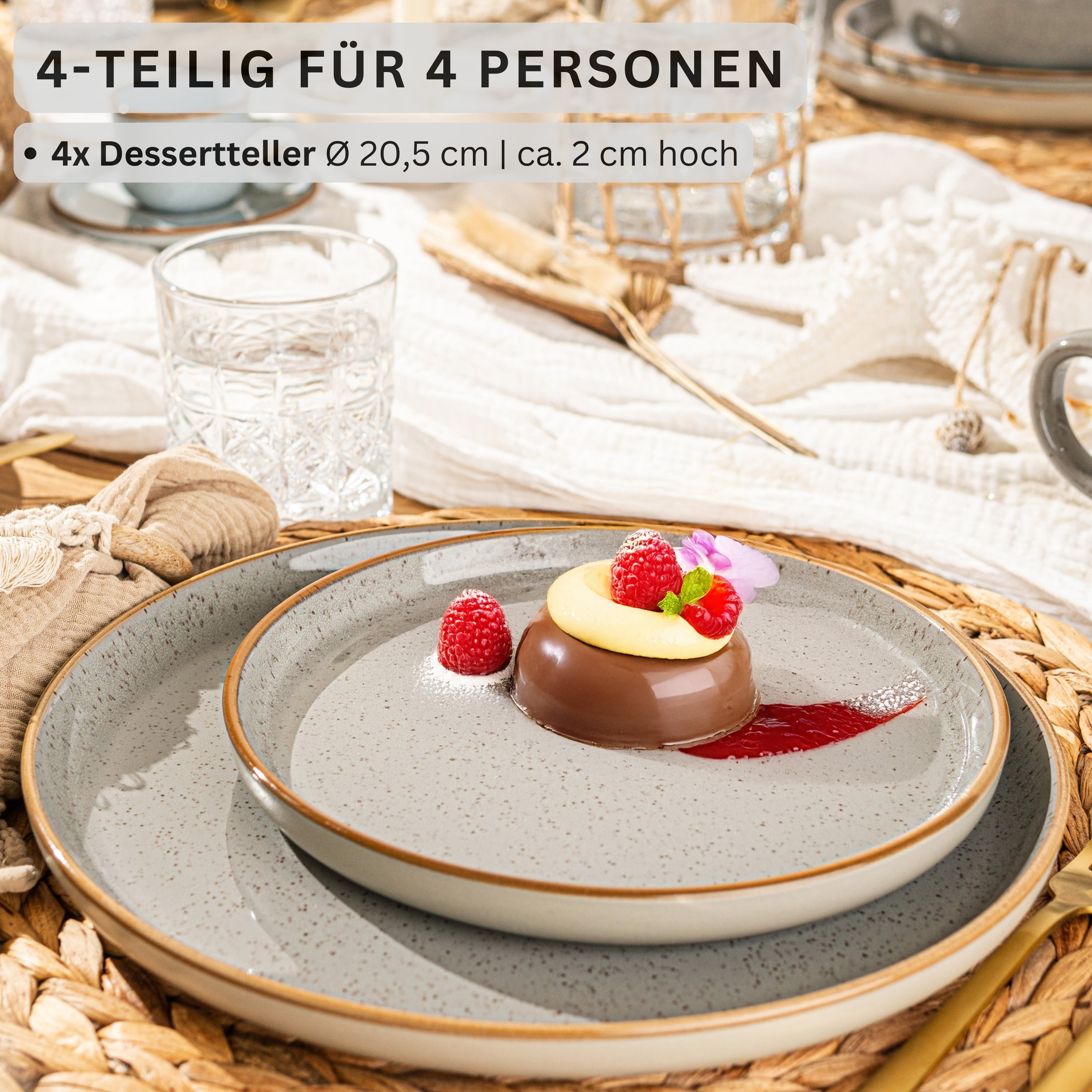 SÄNGER Dessertteller Set Rio 4 teilig