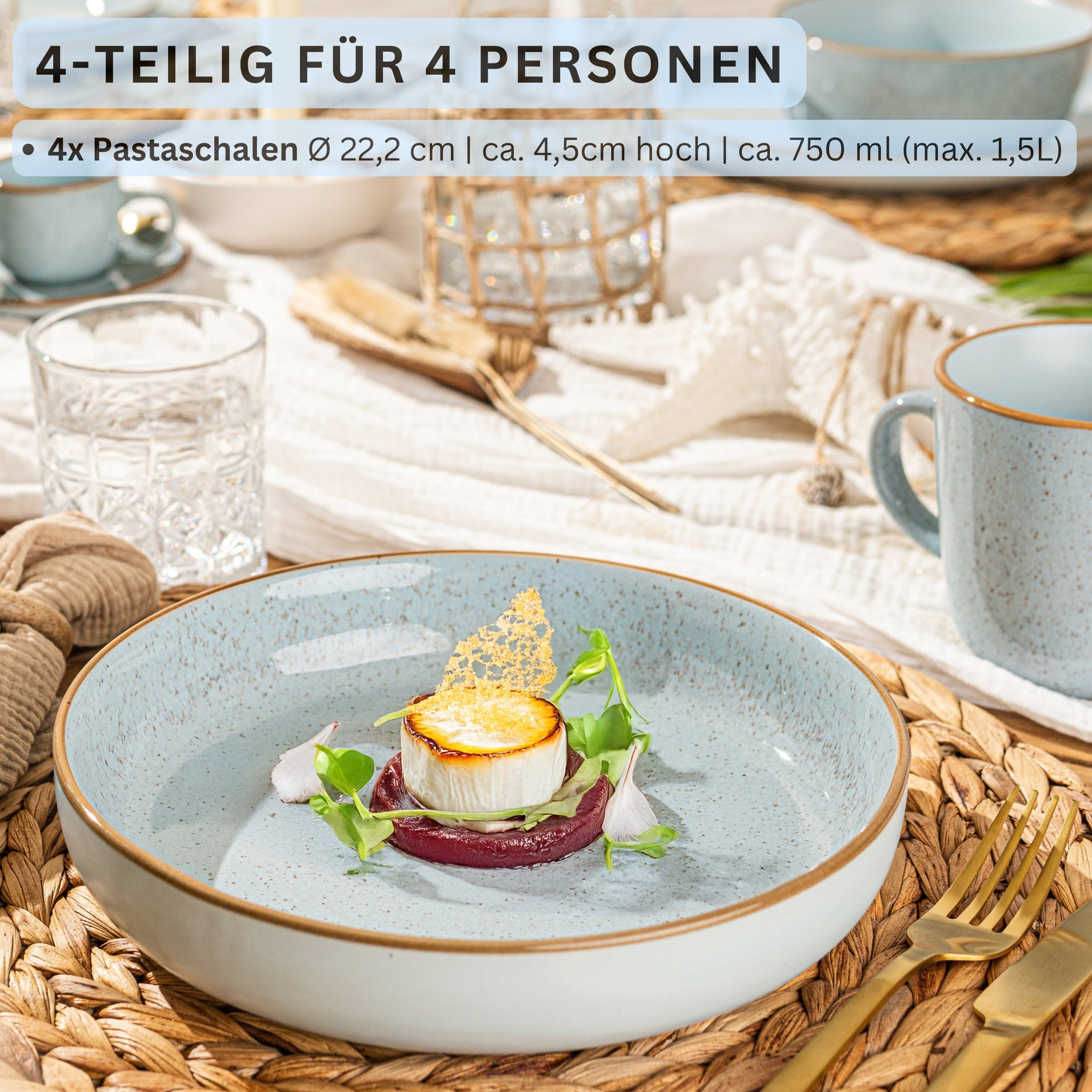 SÄNGER Pastaschalen Set Rio Lagune 4 teilig