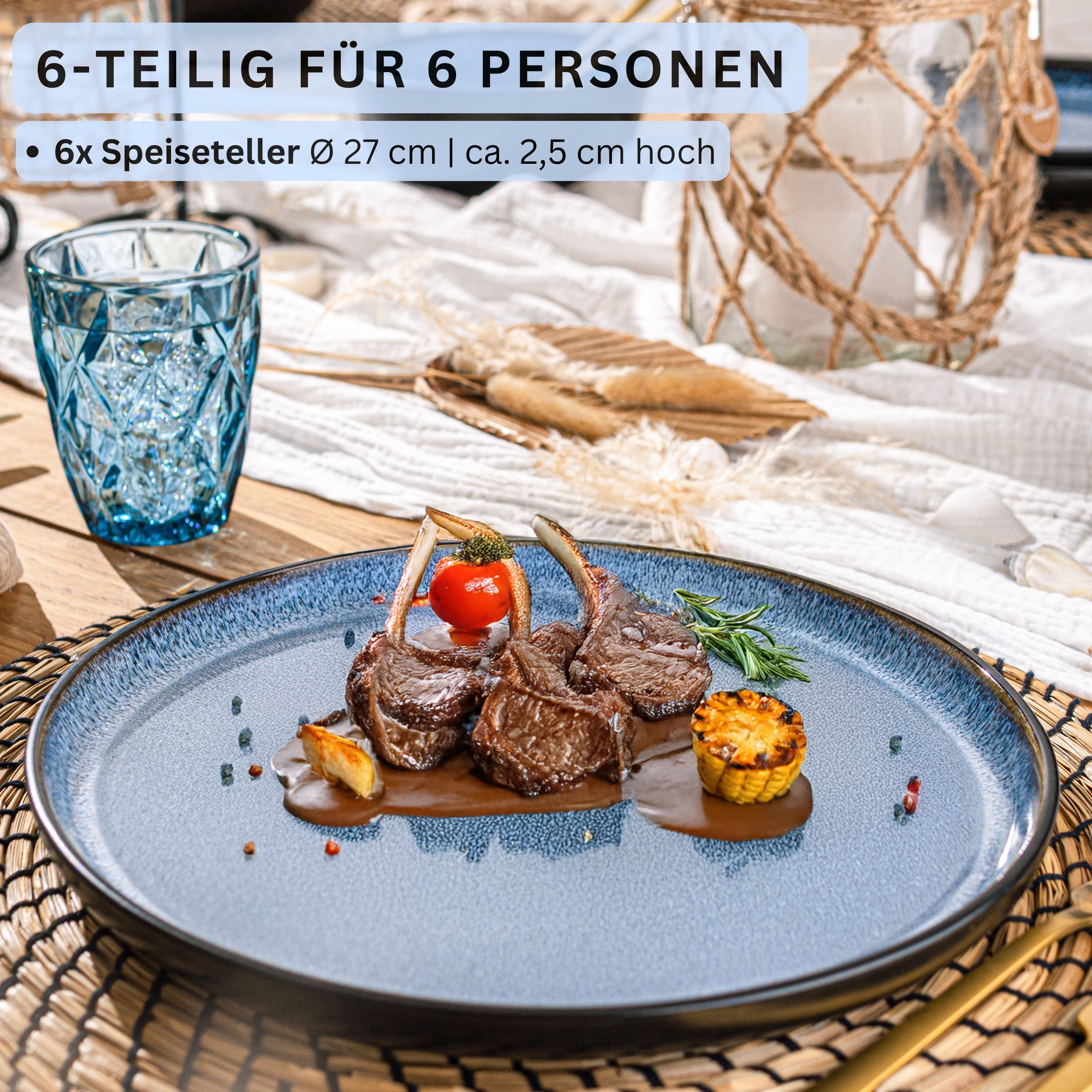 SÄNGER Speiseteller Set Aruba 6 teilig
