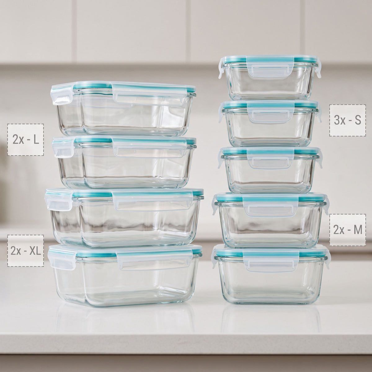 SÄNGER Frischhaltedosen Set aus Glas 9er Set