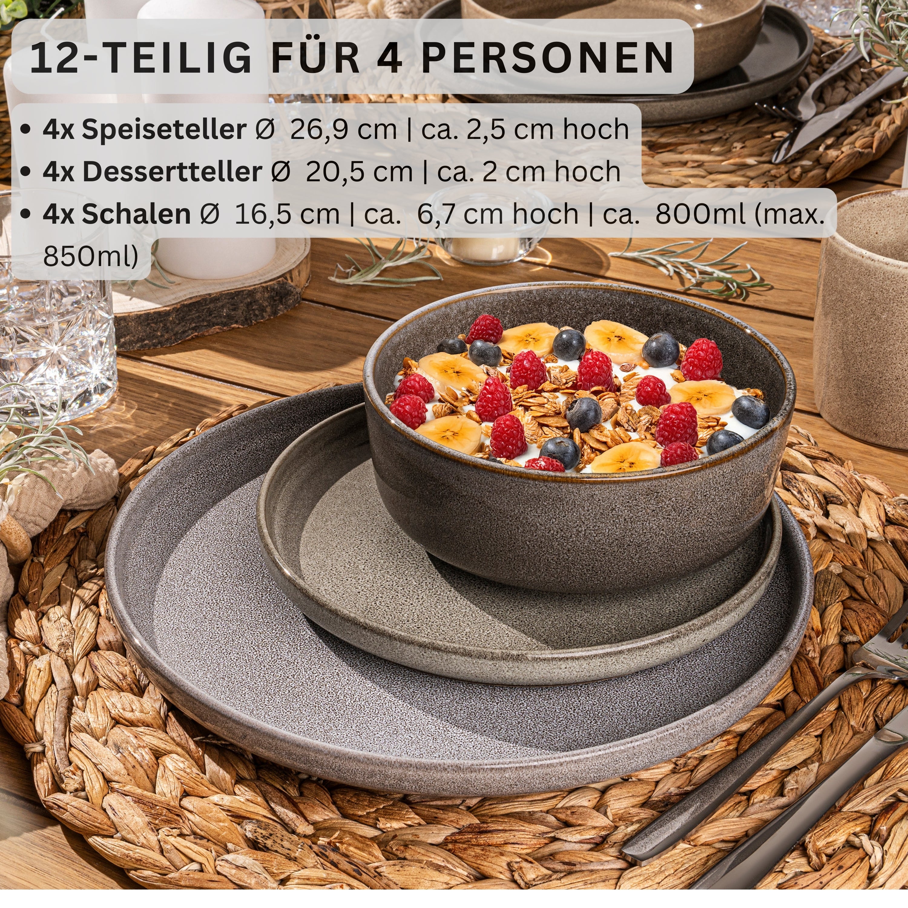 SÄNGER Tafelservice Kairo - 12 teilig aus Steingut