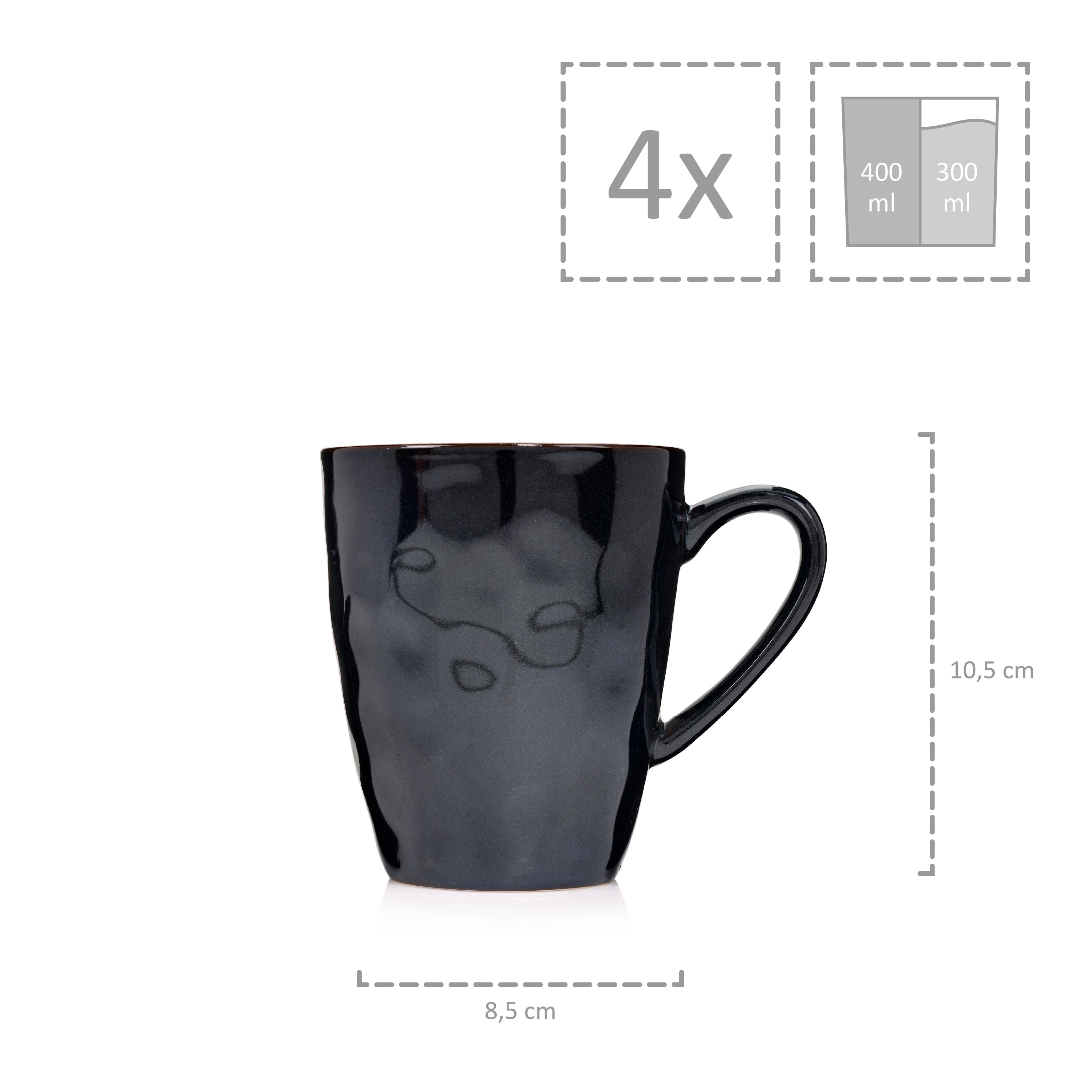 SÄNGER Kaffeebecher Set Kopenhagen 4 teilig