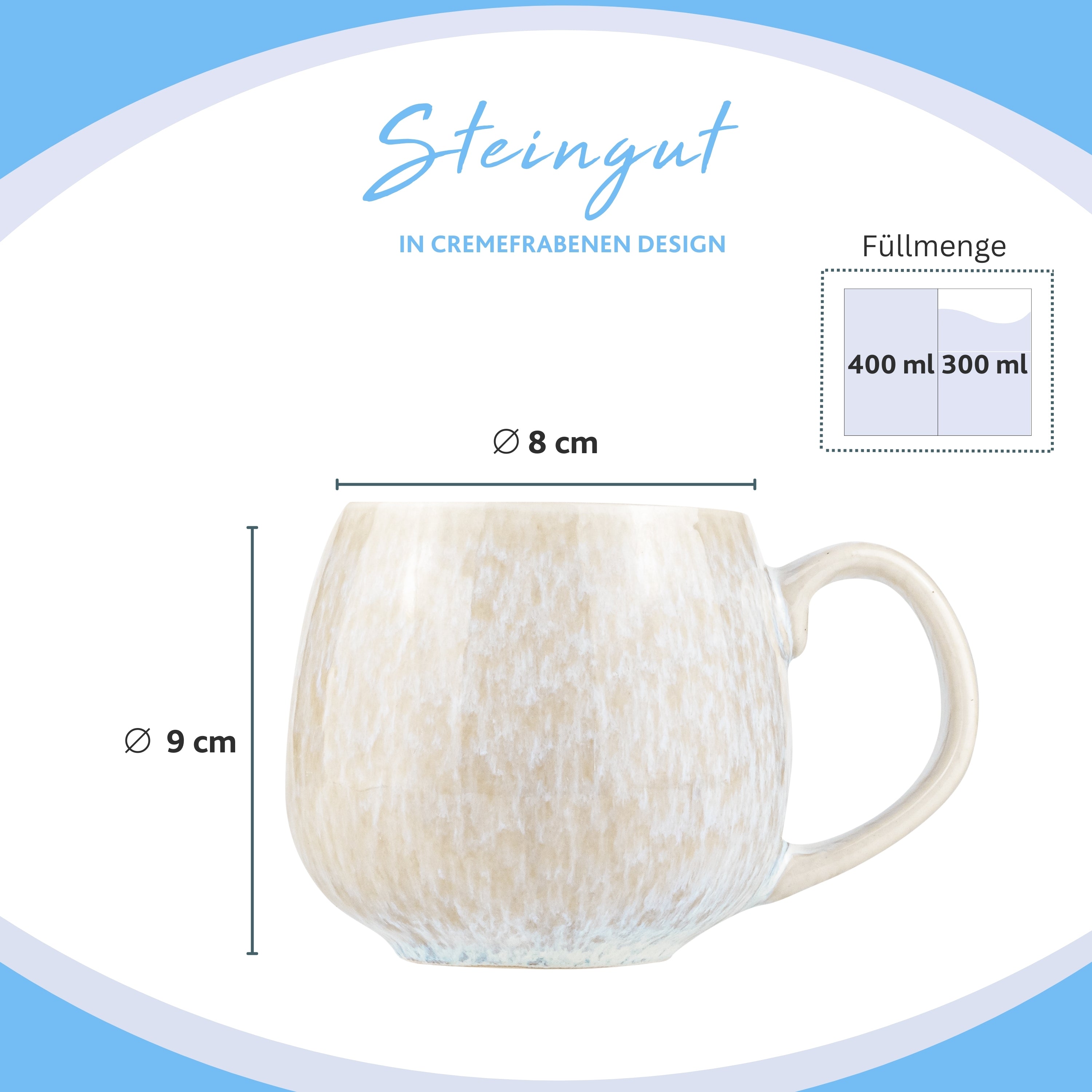 SÄNGER Kaffeebecher Set Santorini 4 teilig