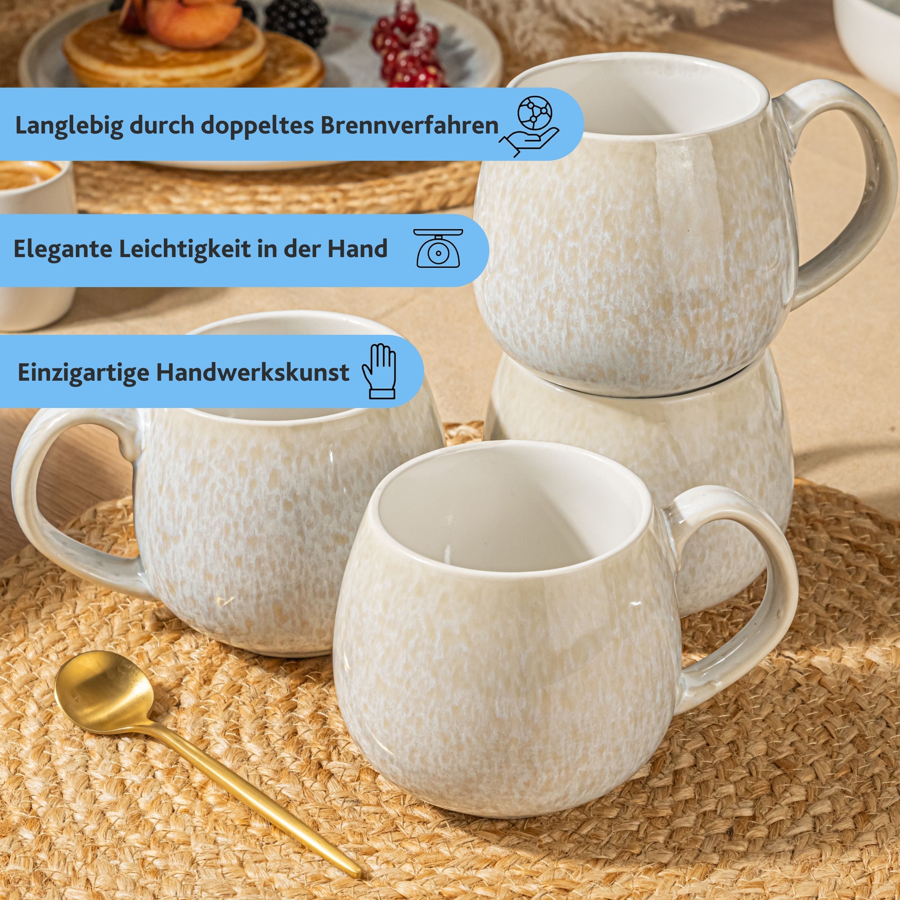 SÄNGER Kaffeebecher Set Santorini 4 teilig