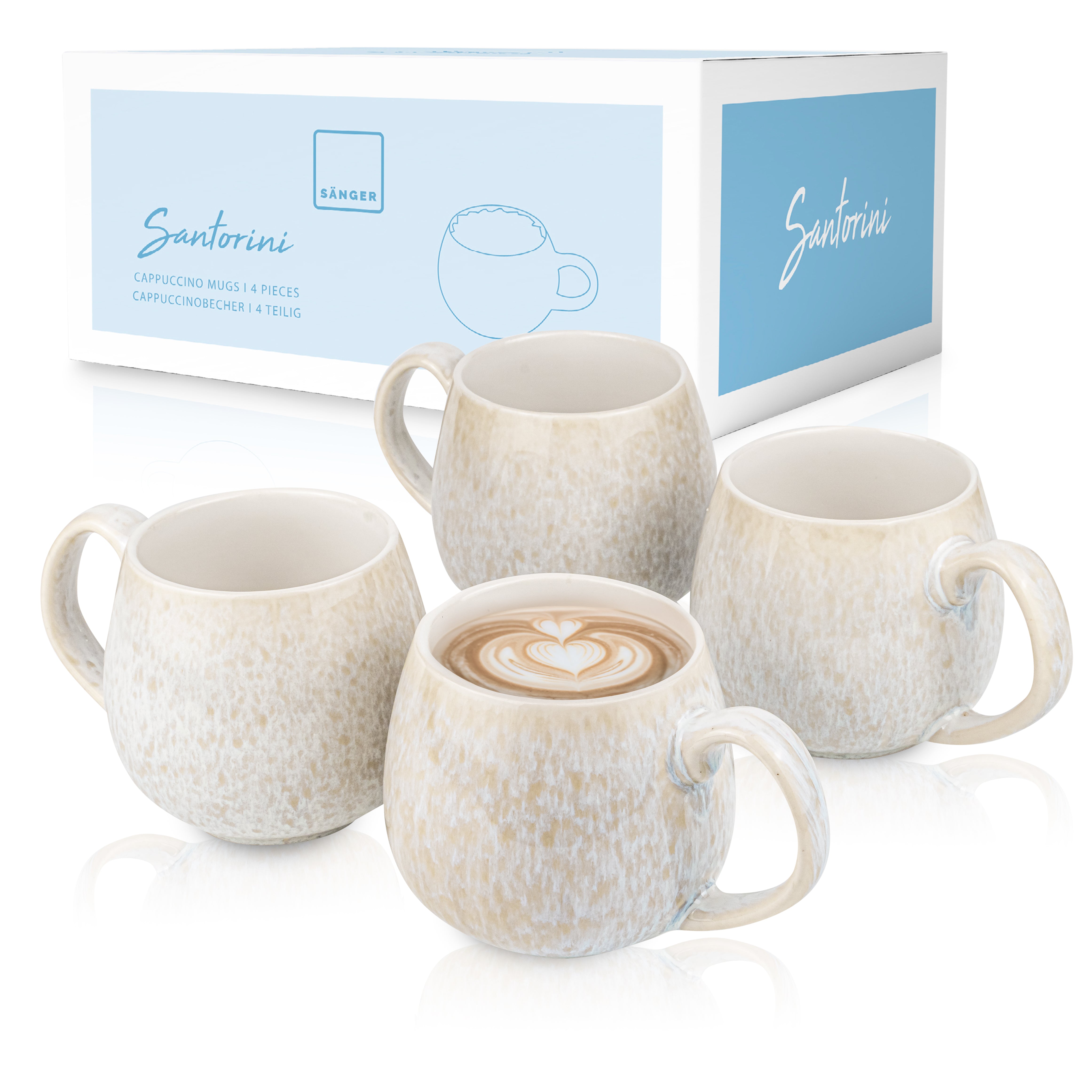 SÄNGER Kaffeebecher Set Santorini 4 teilig