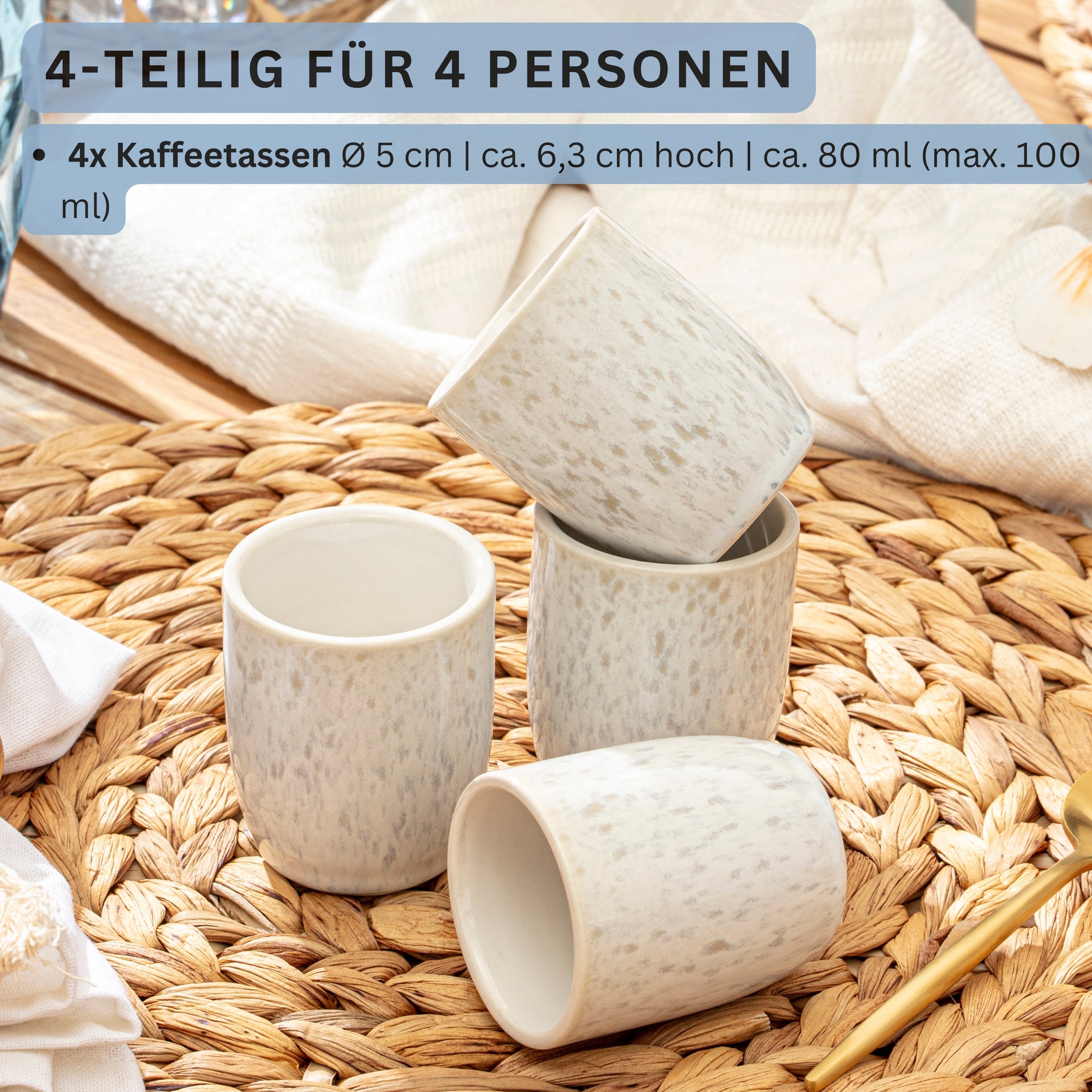 SÄNGER Espressobecher Set Santorini 4 teilig