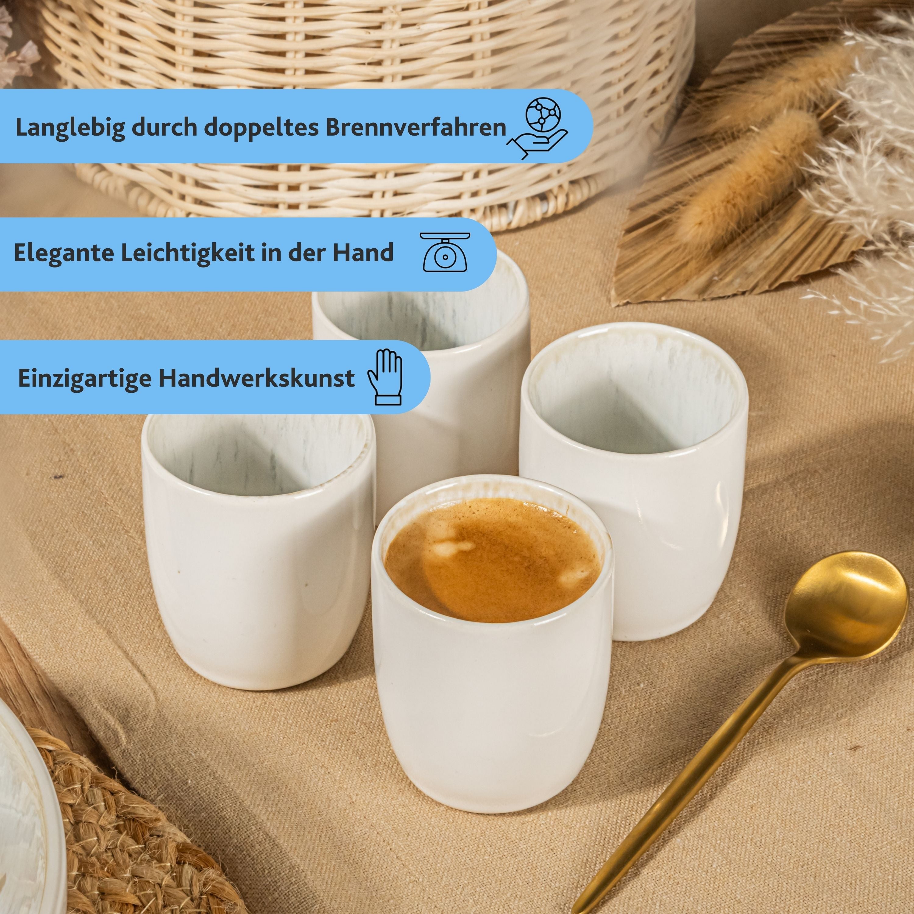 SÄNGER Espressobecher Set Santorini 4 teilig