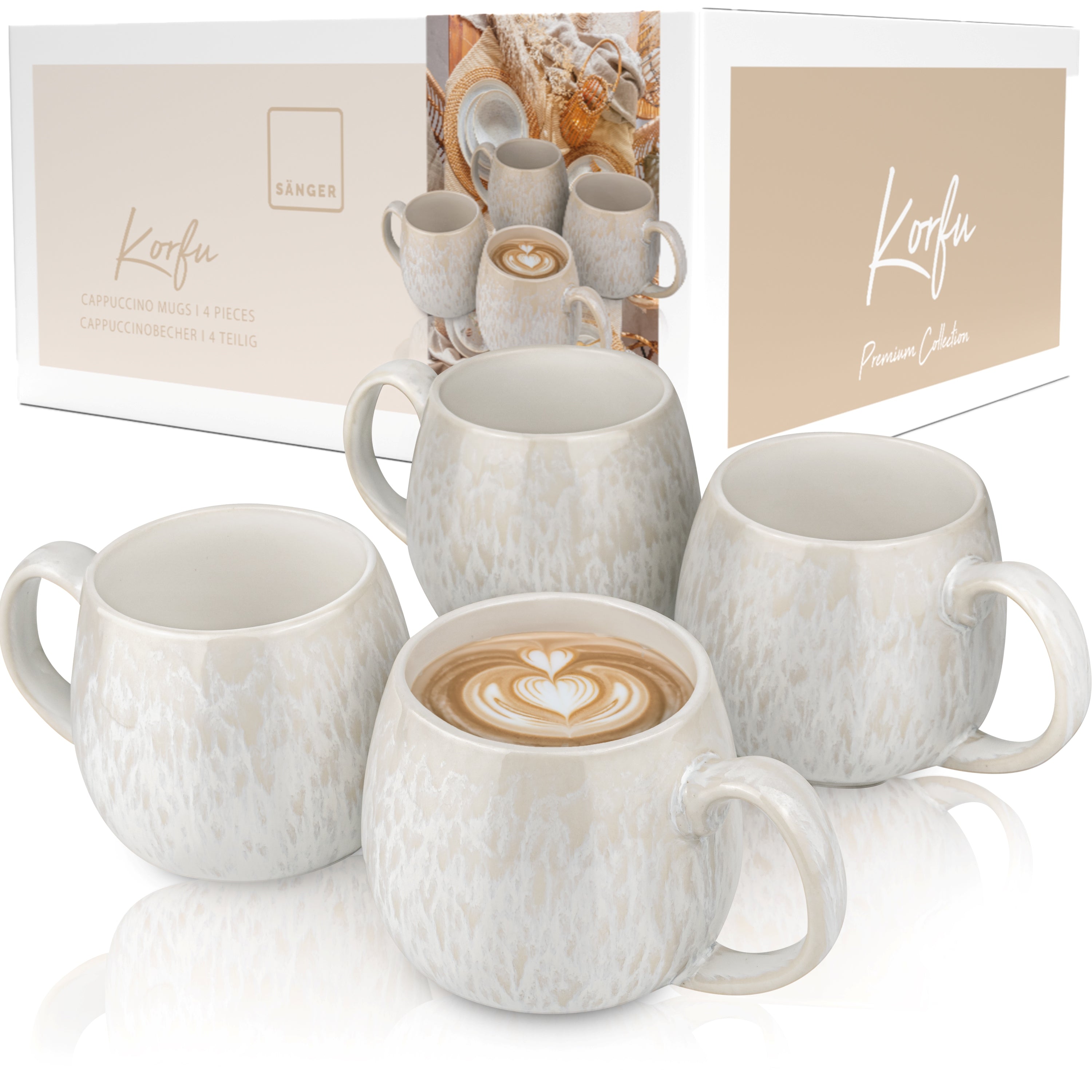 SÄNGER Cappuccinobecher Set Korfu 4 teilig