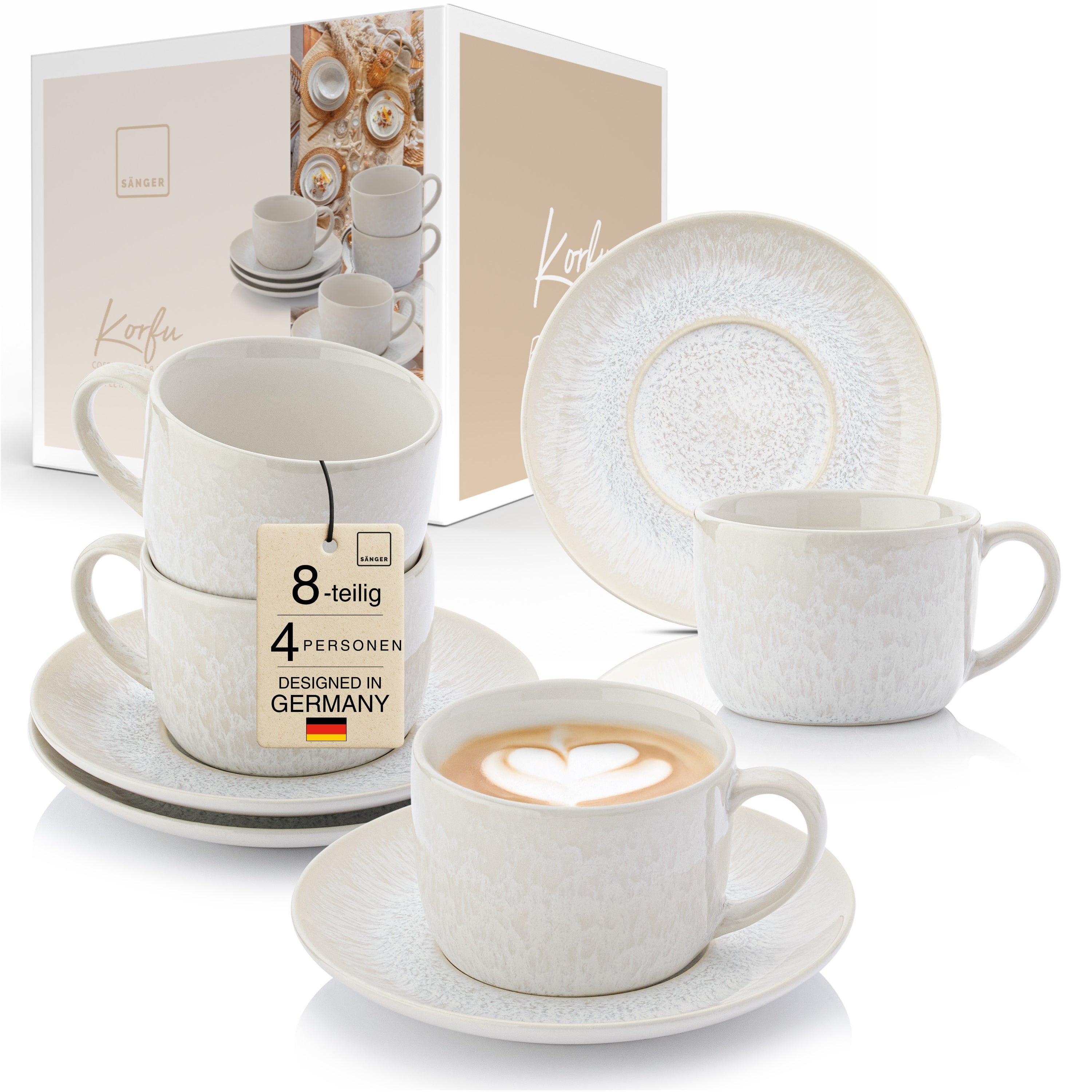 SÄNGER Kaffeetassen Set Korfu 8 teilig