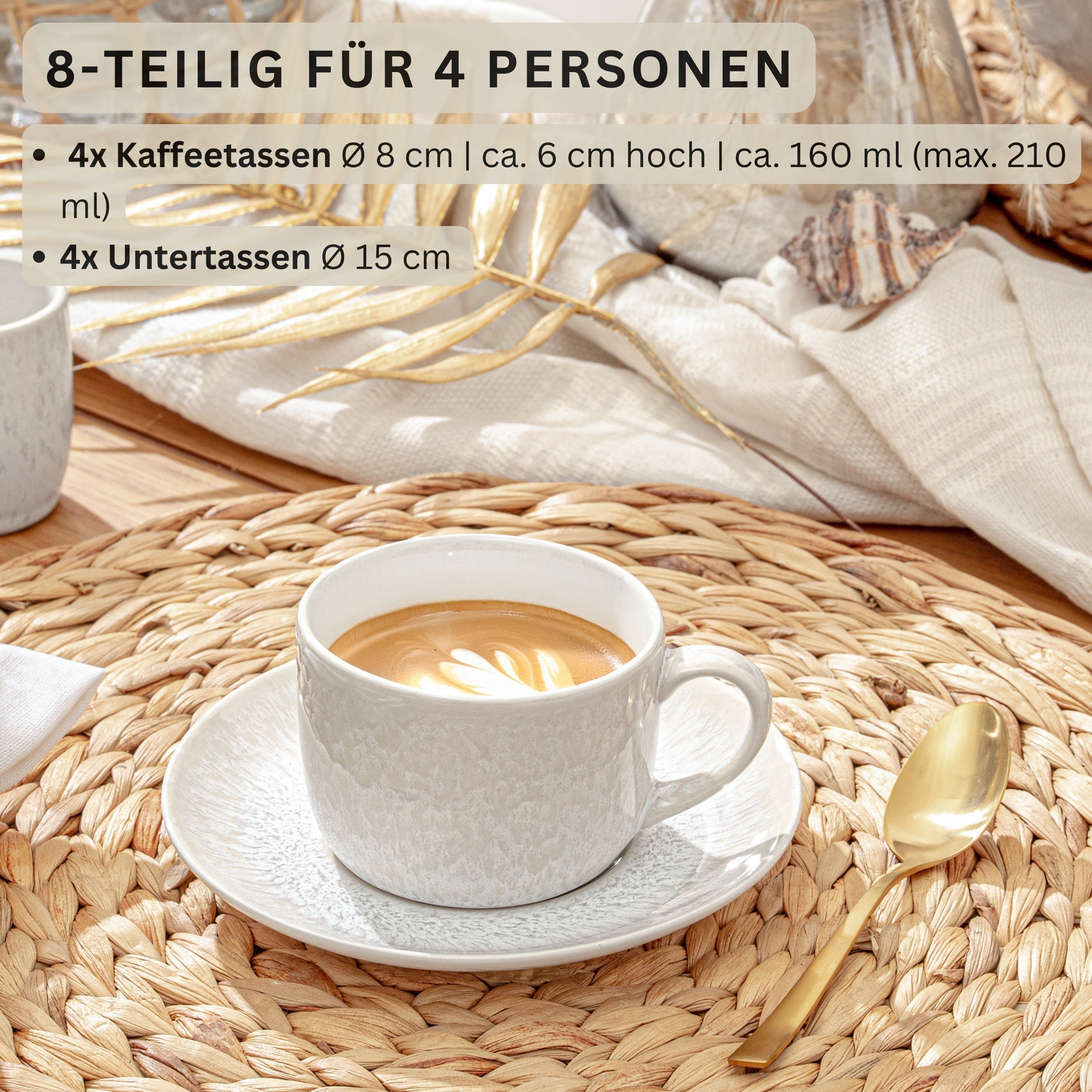 SÄNGER Kaffeetassen Set Korfu 8 teilig