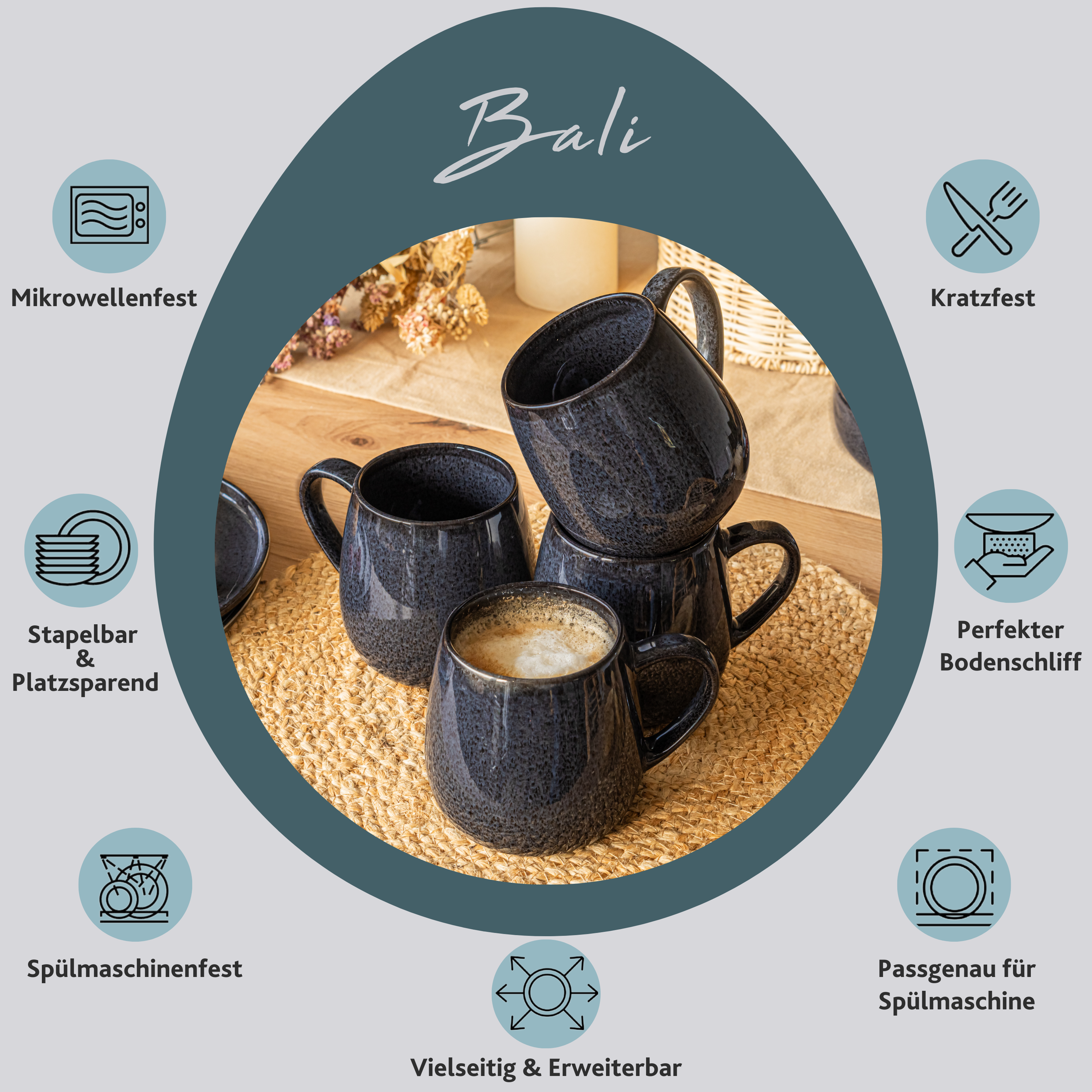 SÄNGER Kaffeebecher Set Bali 4 teilig