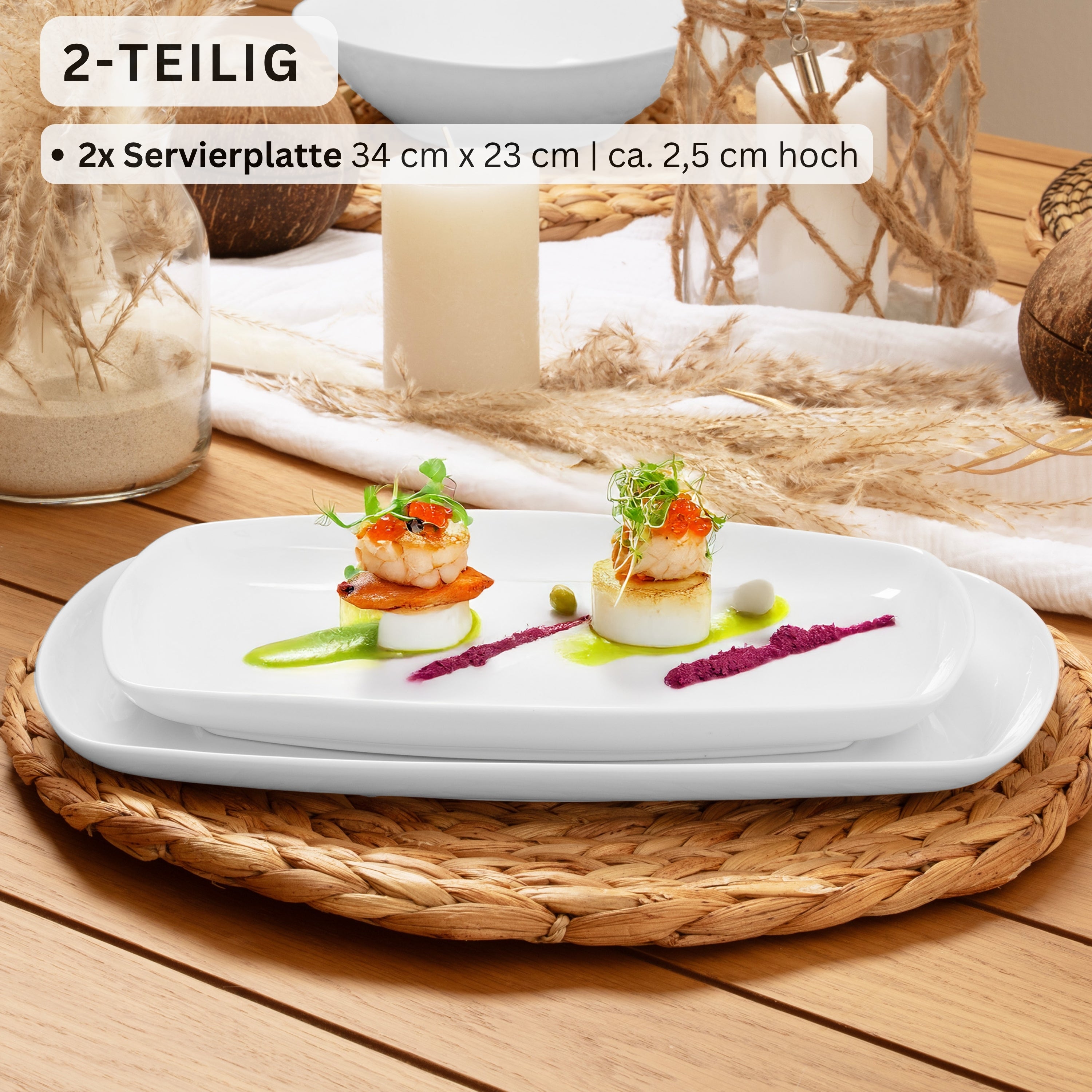 SÄNGER Servierplatten Set Bilgola 2 teilig 23 x 34 cm