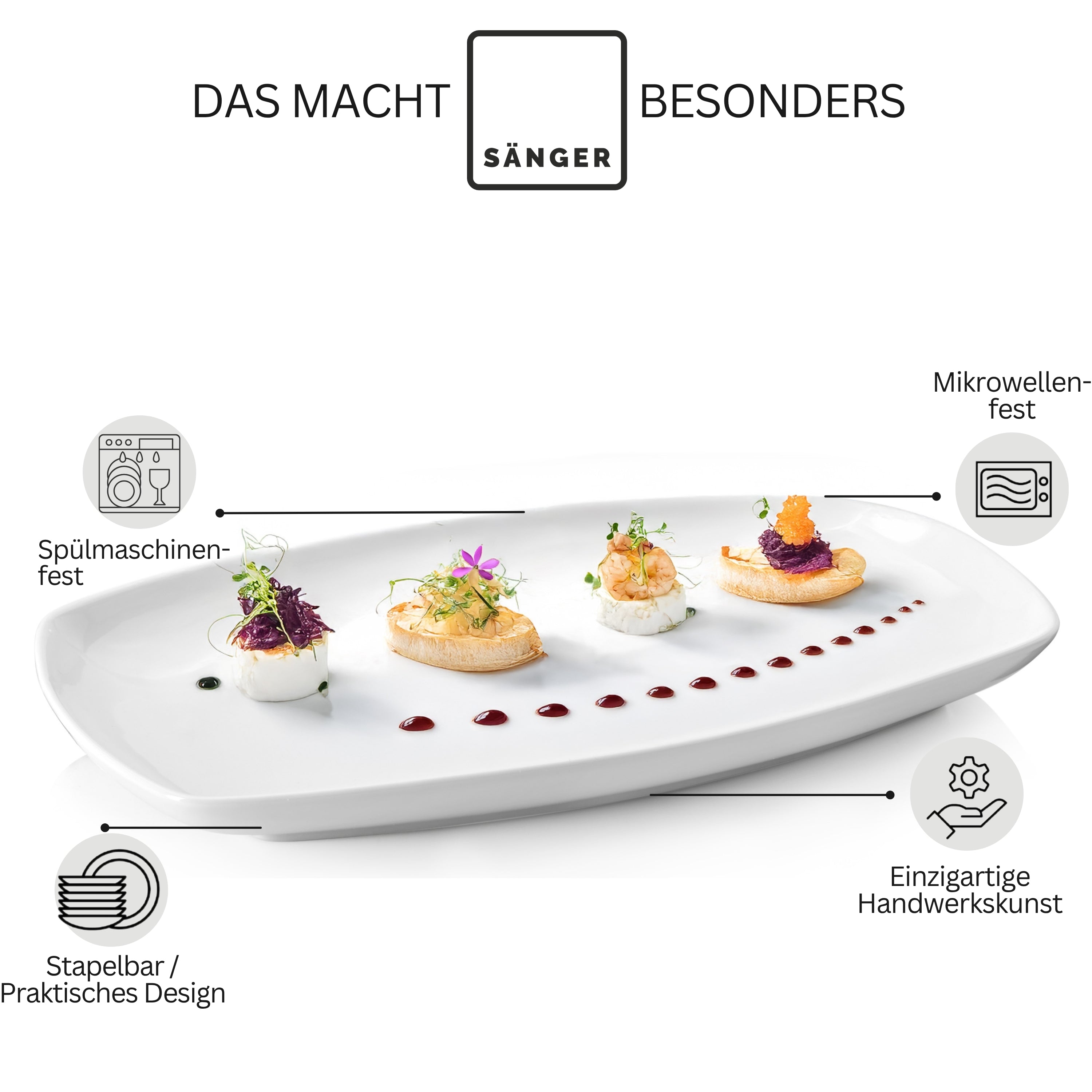 SÄNGER Servierplatten Set Bilgola 2 teilig 23 x 34 cm