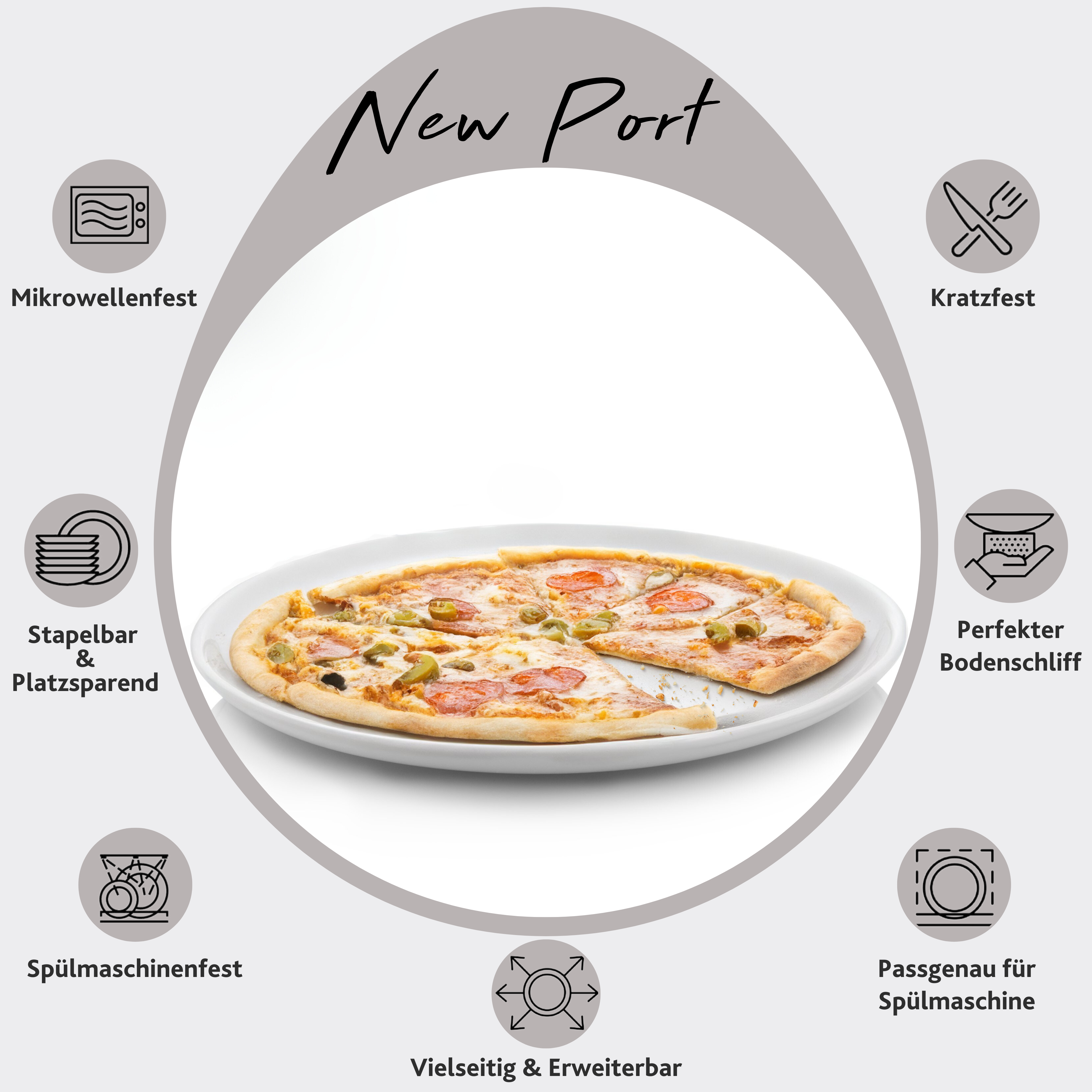 SÄNGER Pizzateller Set New Port 4-teilig