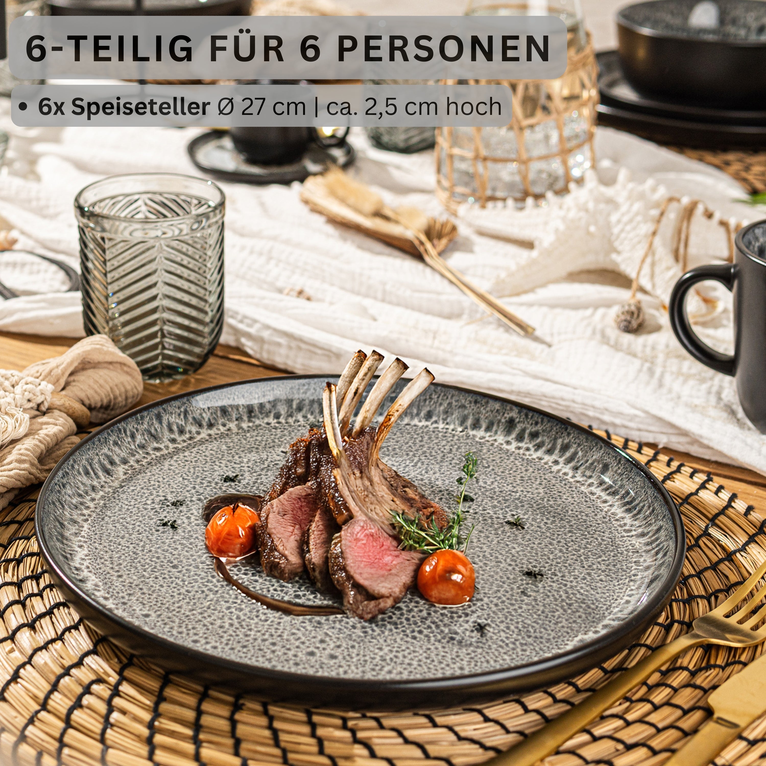 SÄNGER Speiseteller Set Sydney 6 teilig