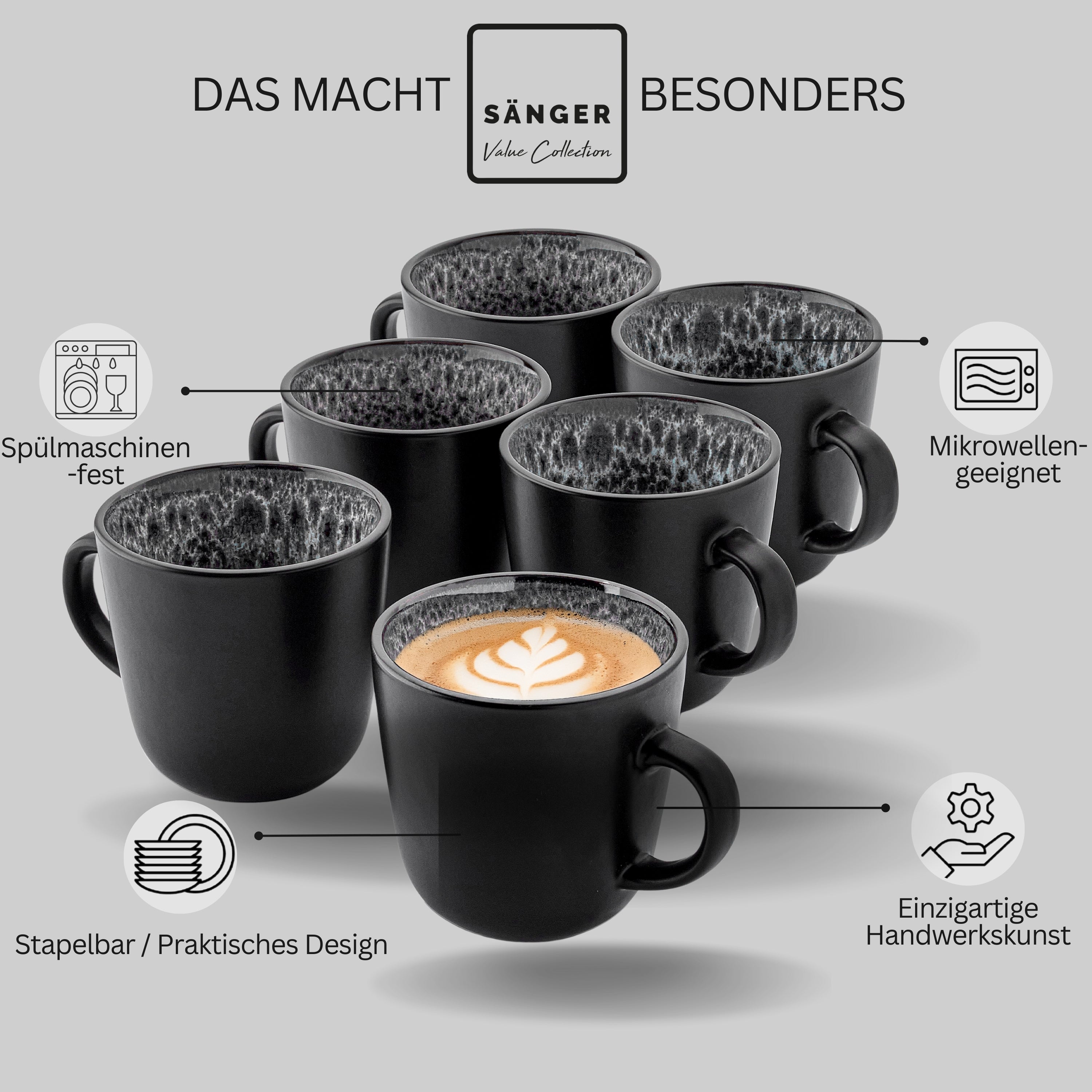 SÄNGER Kaffeebecher Set Sydney 6 teilig