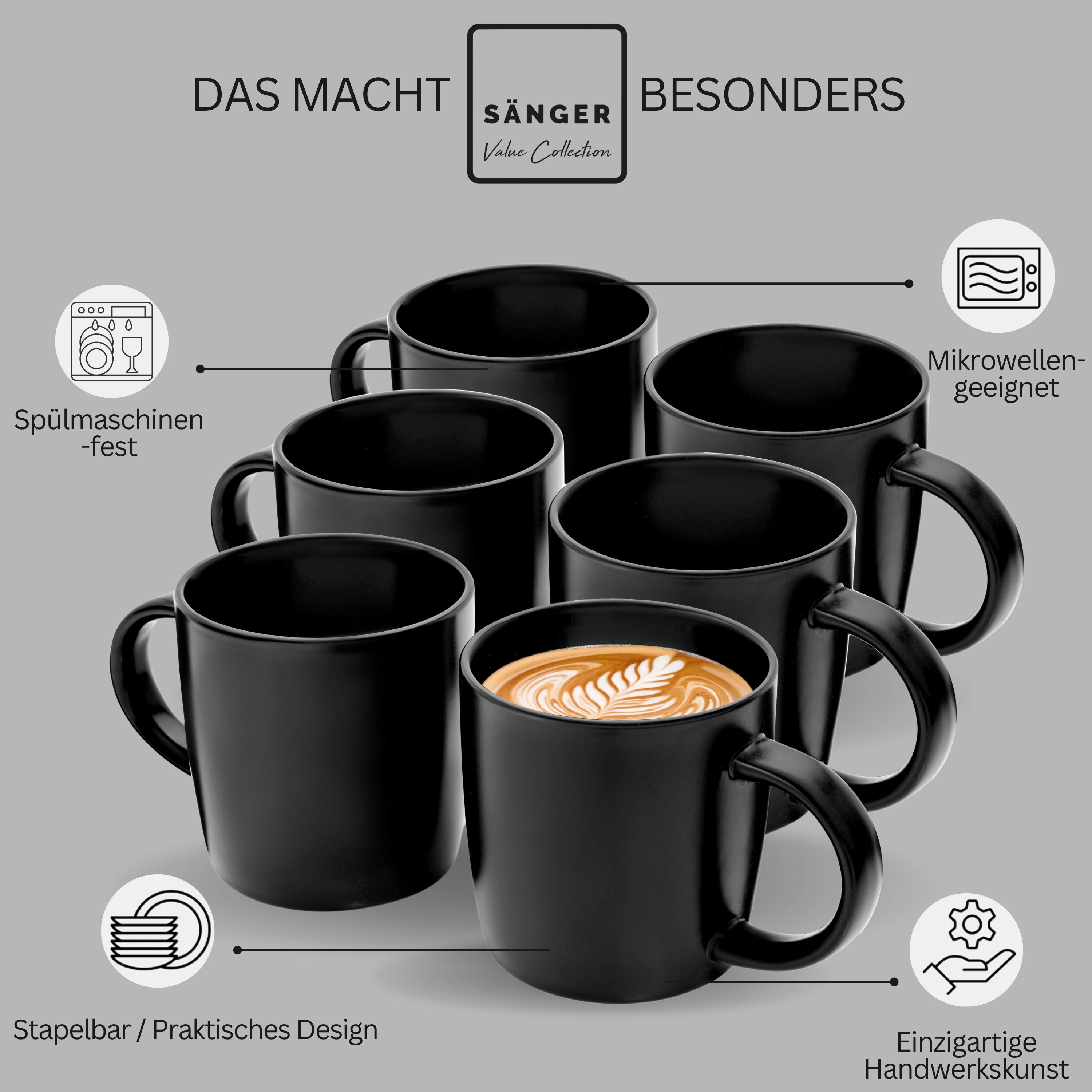 SÄNGER Kaffeebecher Set Madeira 6 teilig