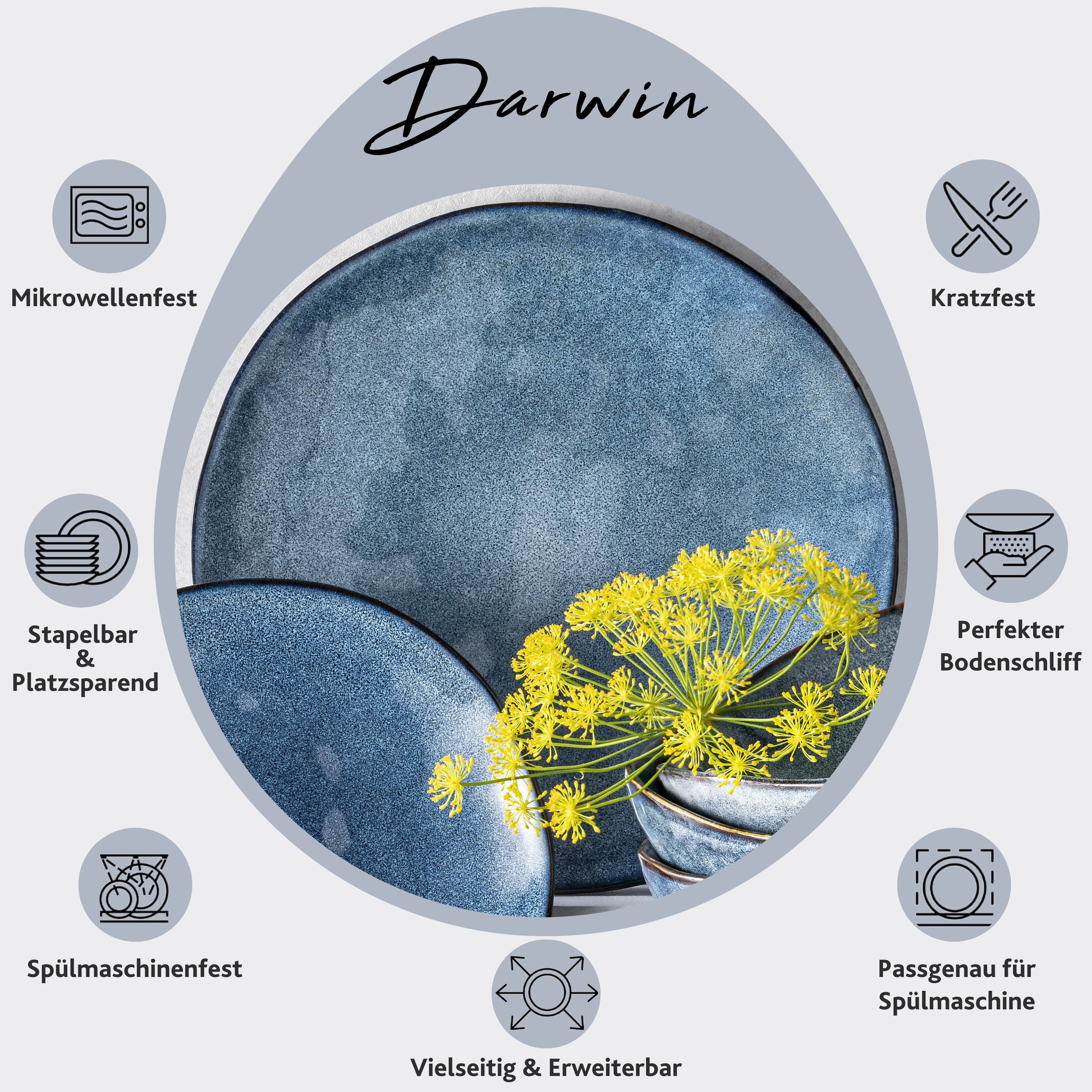 SÄNGER Speiseteller Set Darwin 4 teilig