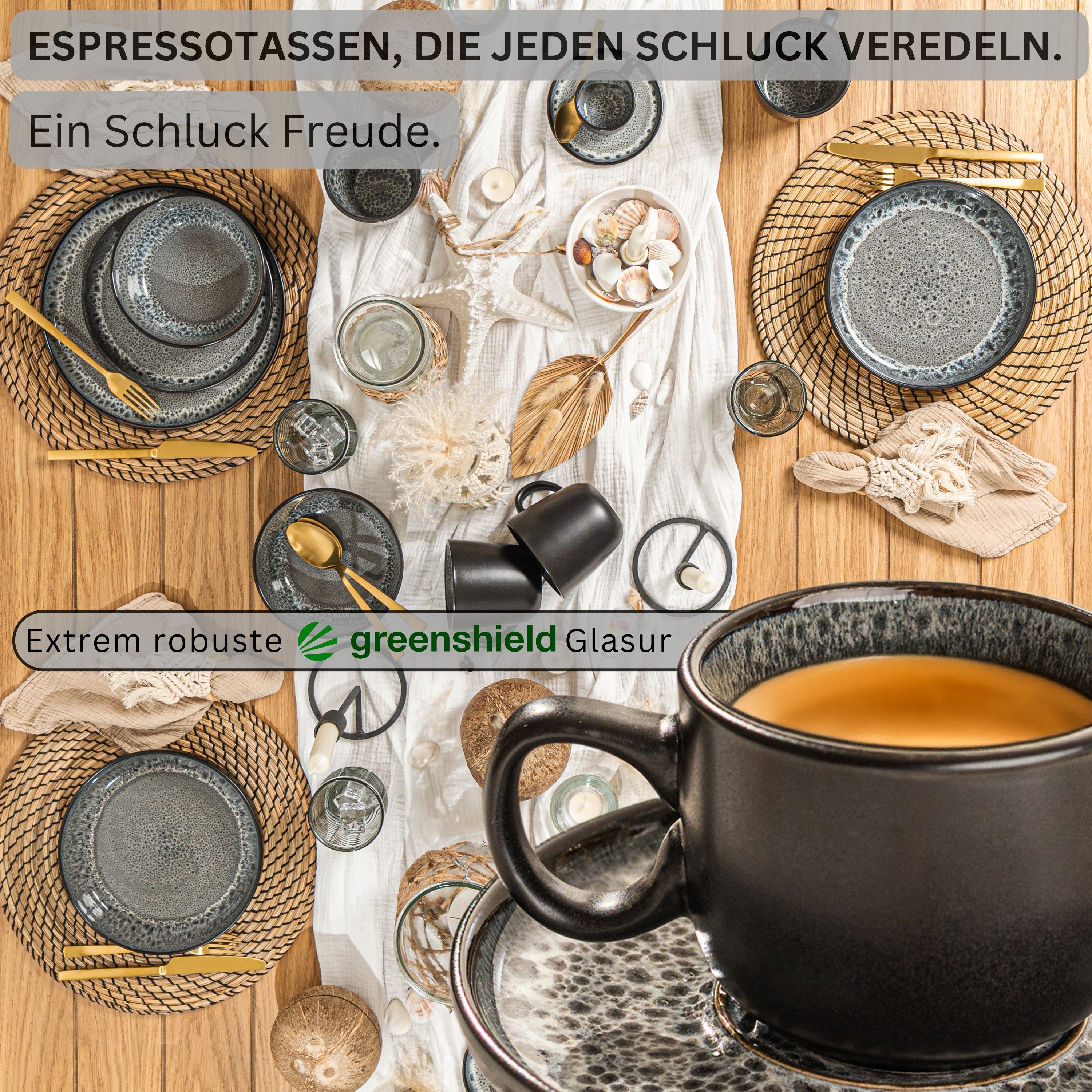 SÄNGER Espressotassen Set Sydney 12 teilig für 6 Personen