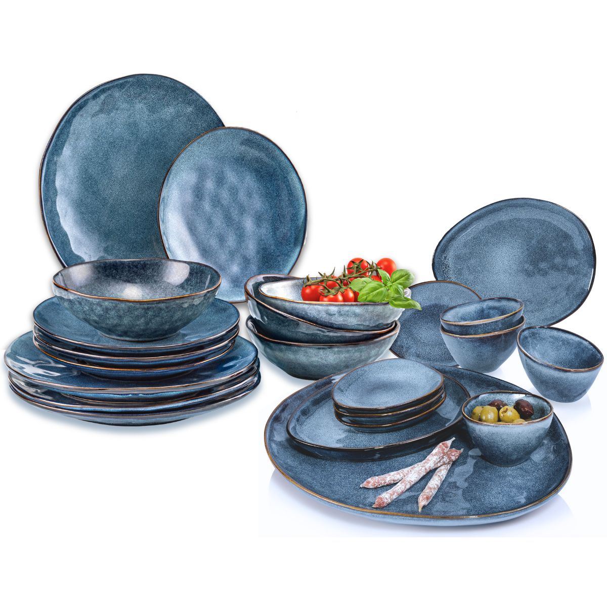 SÄNGER Geschirrset Darwin, Tafelservice & Servierplatten 23 teilig für 4 Personen