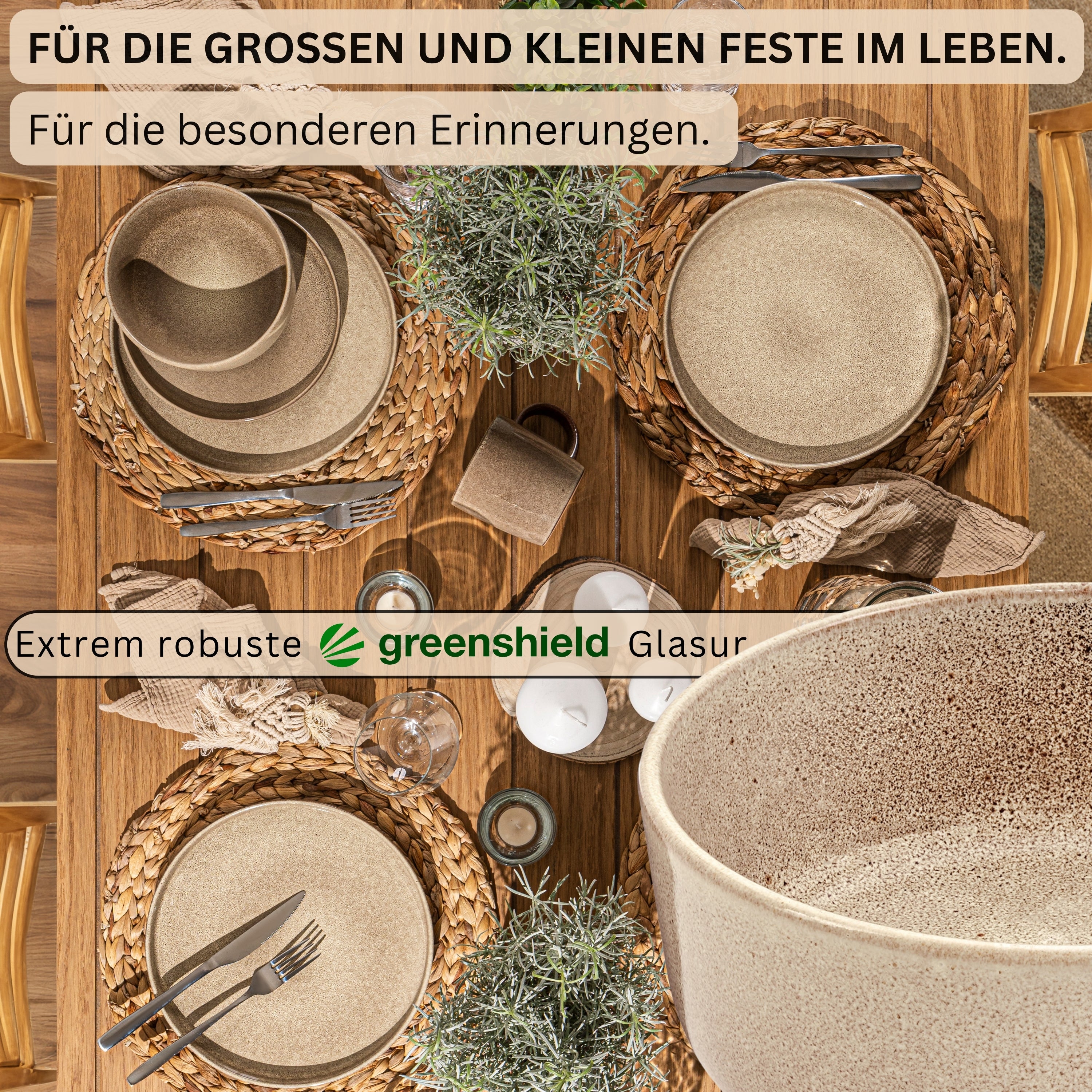 SÄNGER Schalen Set Kairo Mocha - 4 teilig aus Steingut