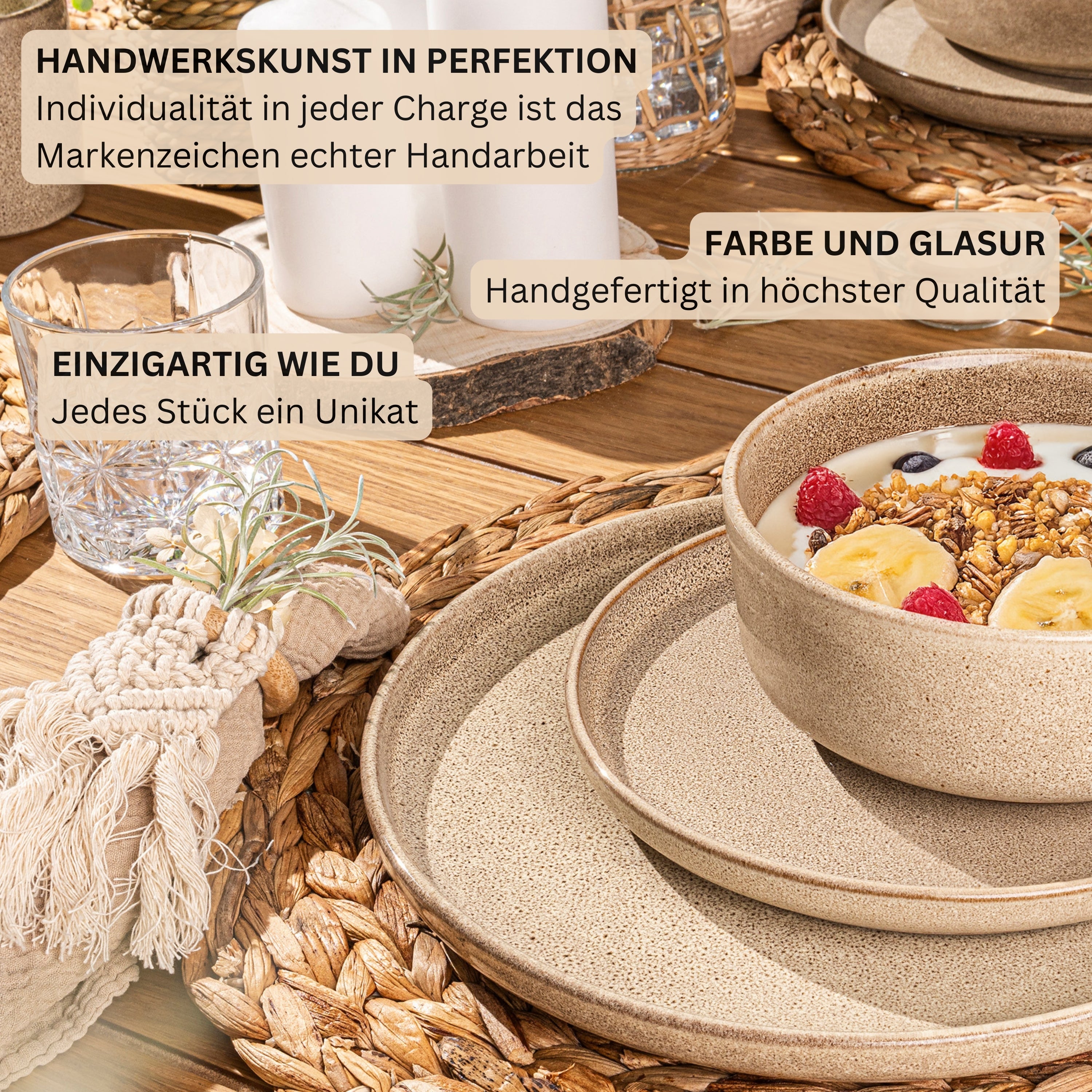 SÄNGER Schalen Set Kairo Mocha - 4 teilig aus Steingut