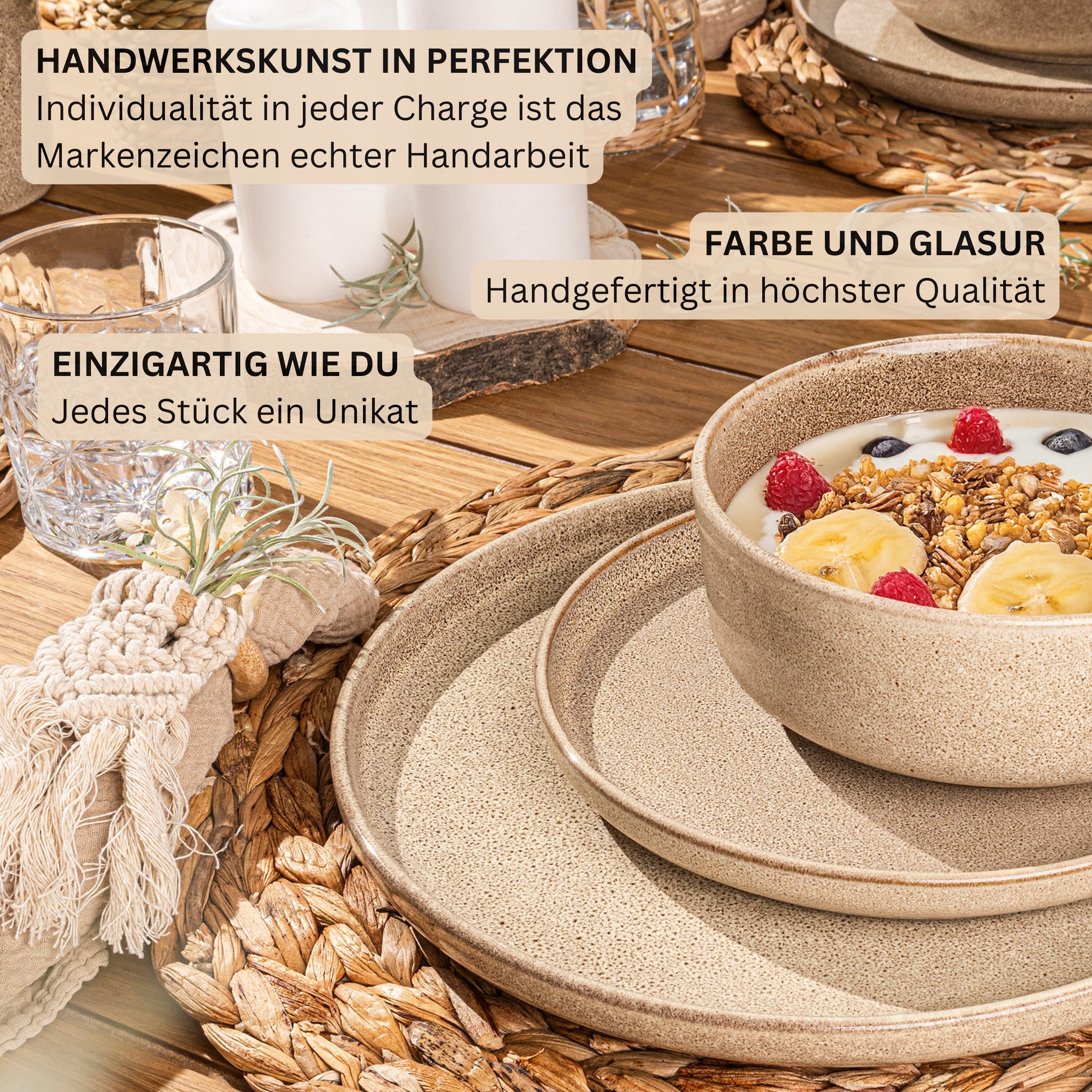 SÄNGER Pastaschalen Set Kairo Mocha - 4 teilig aus Steingut