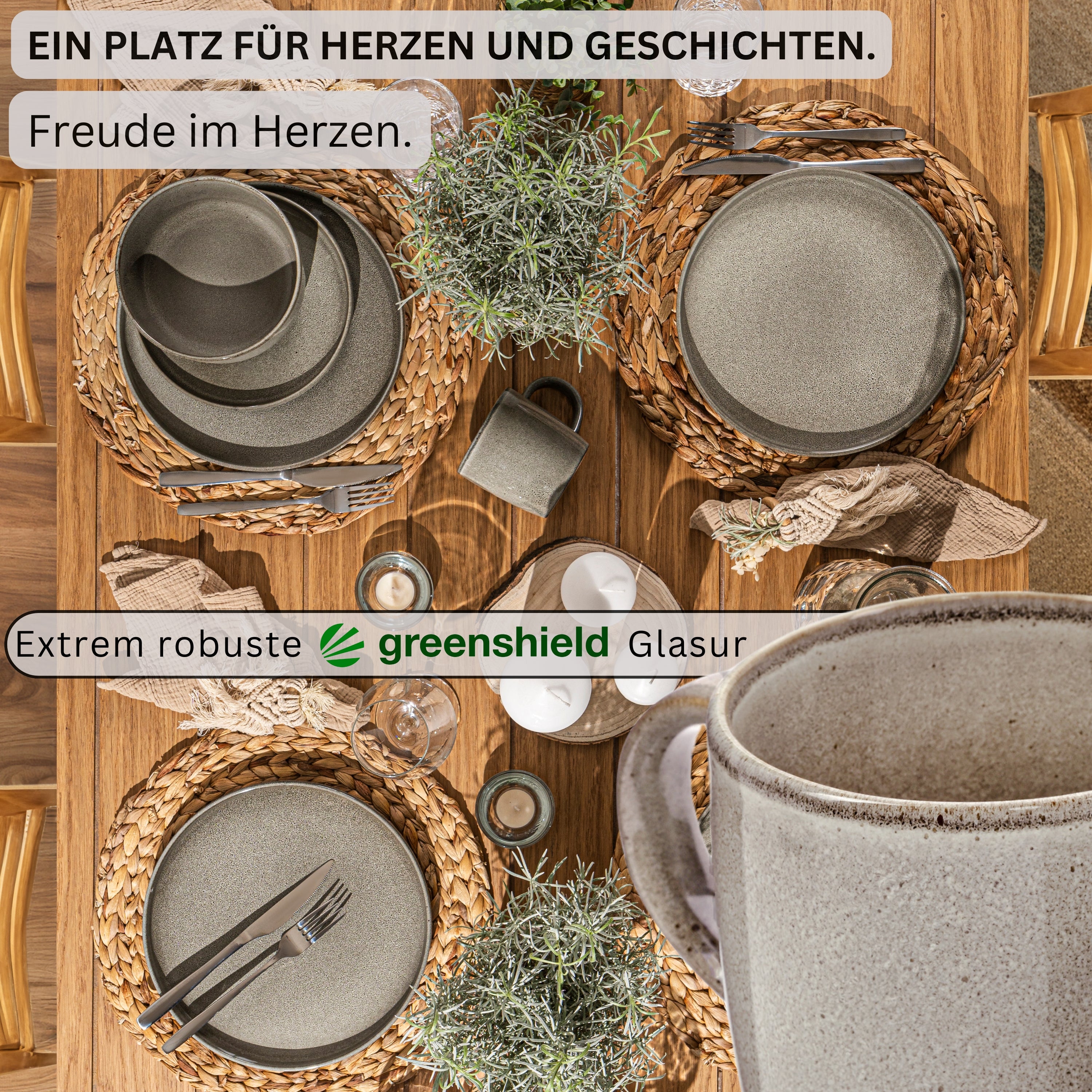 SÄNGER Kaffeebecher Set Kairo Clay - 4 teilig aus Steingut