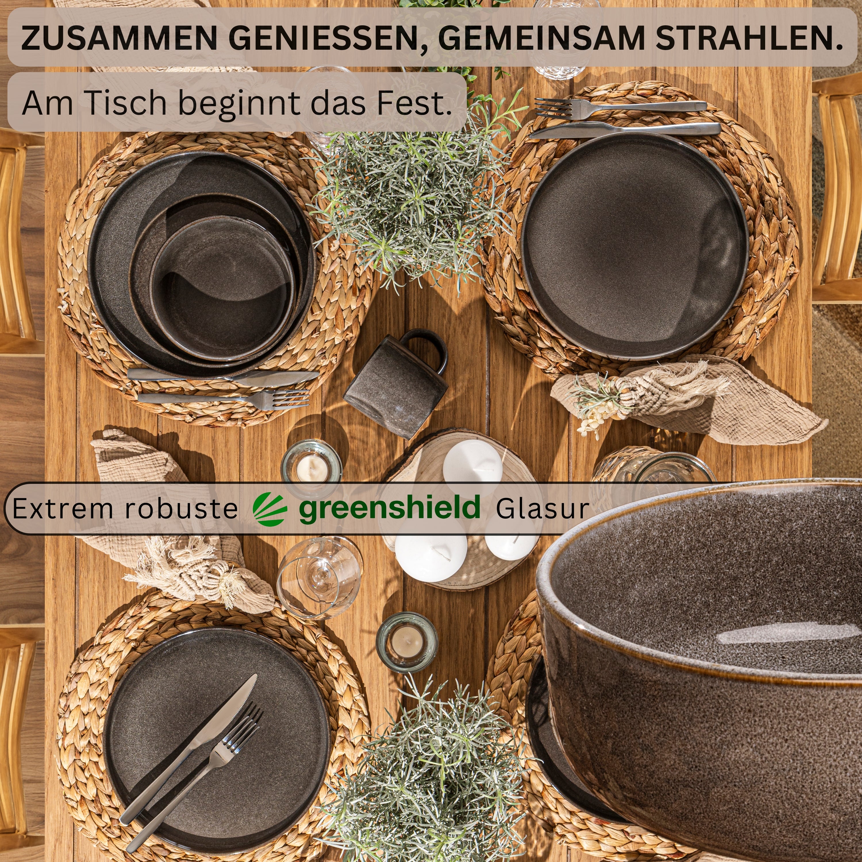 SÄNGER Schalen Set Kairo Graphit - 6 teilig aus Steingut