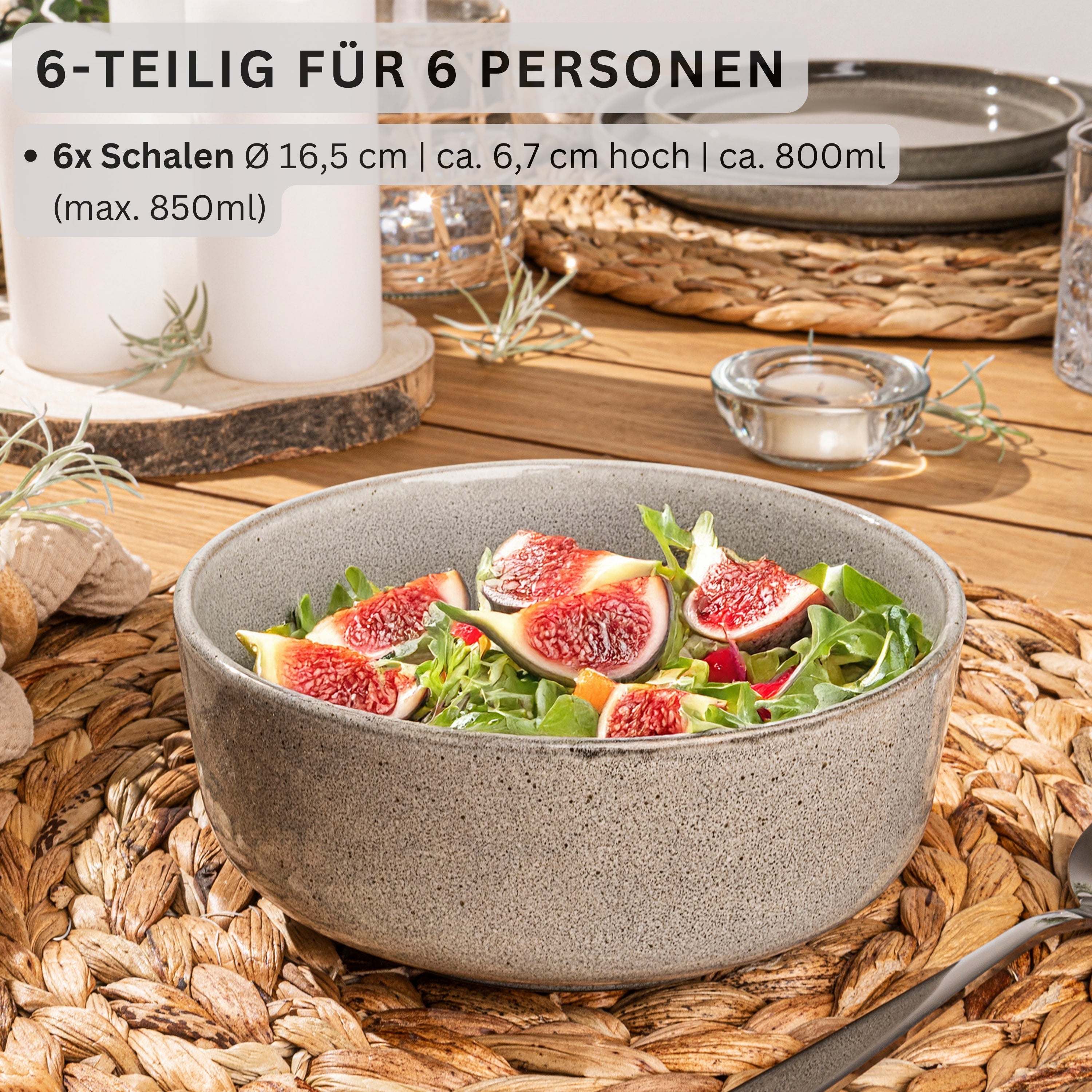 SÄNGER Schalen Set Kairo Clay - 6 teilig aus Steingut