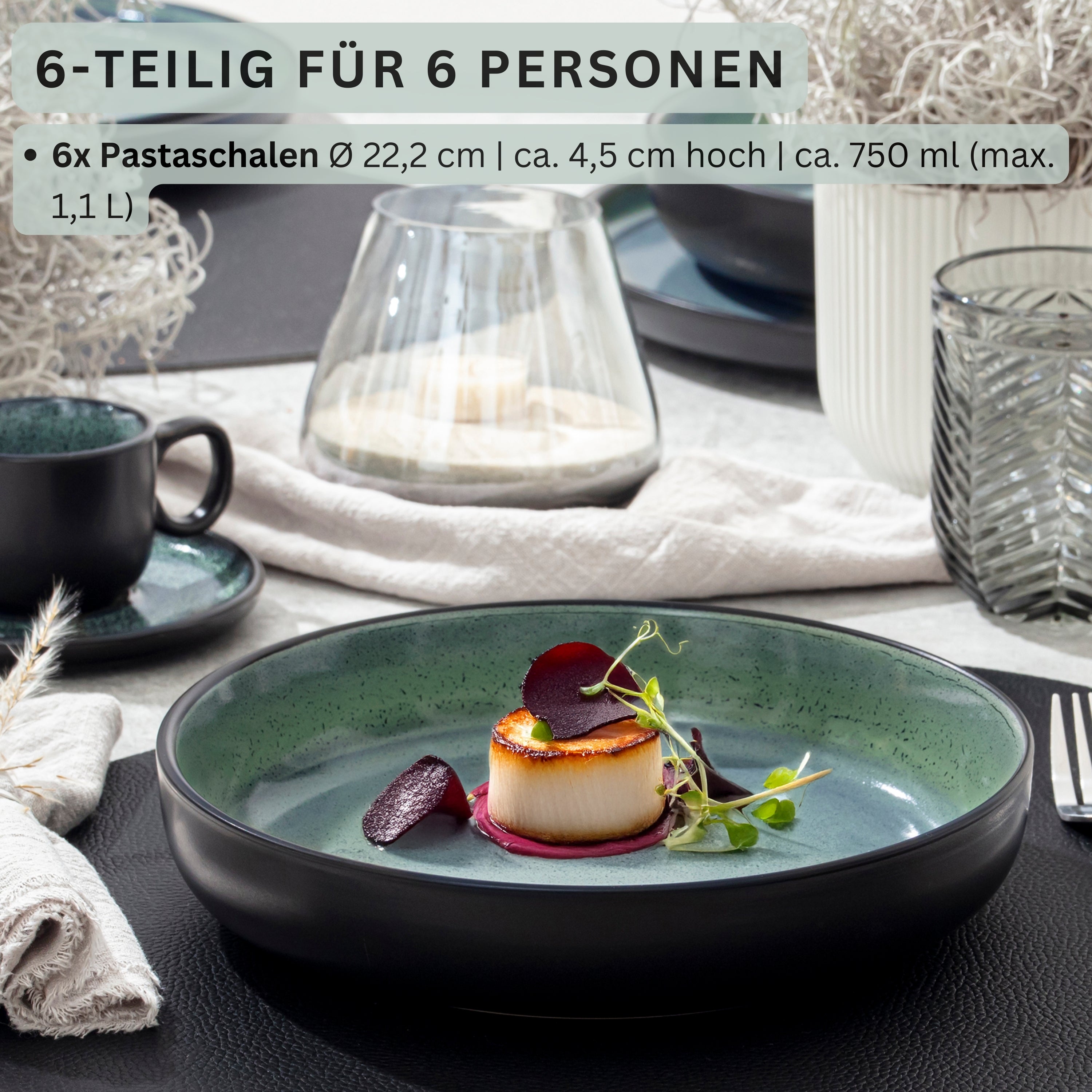 SÄNGER Steingut Pastaschalen Malmö 6-teilig