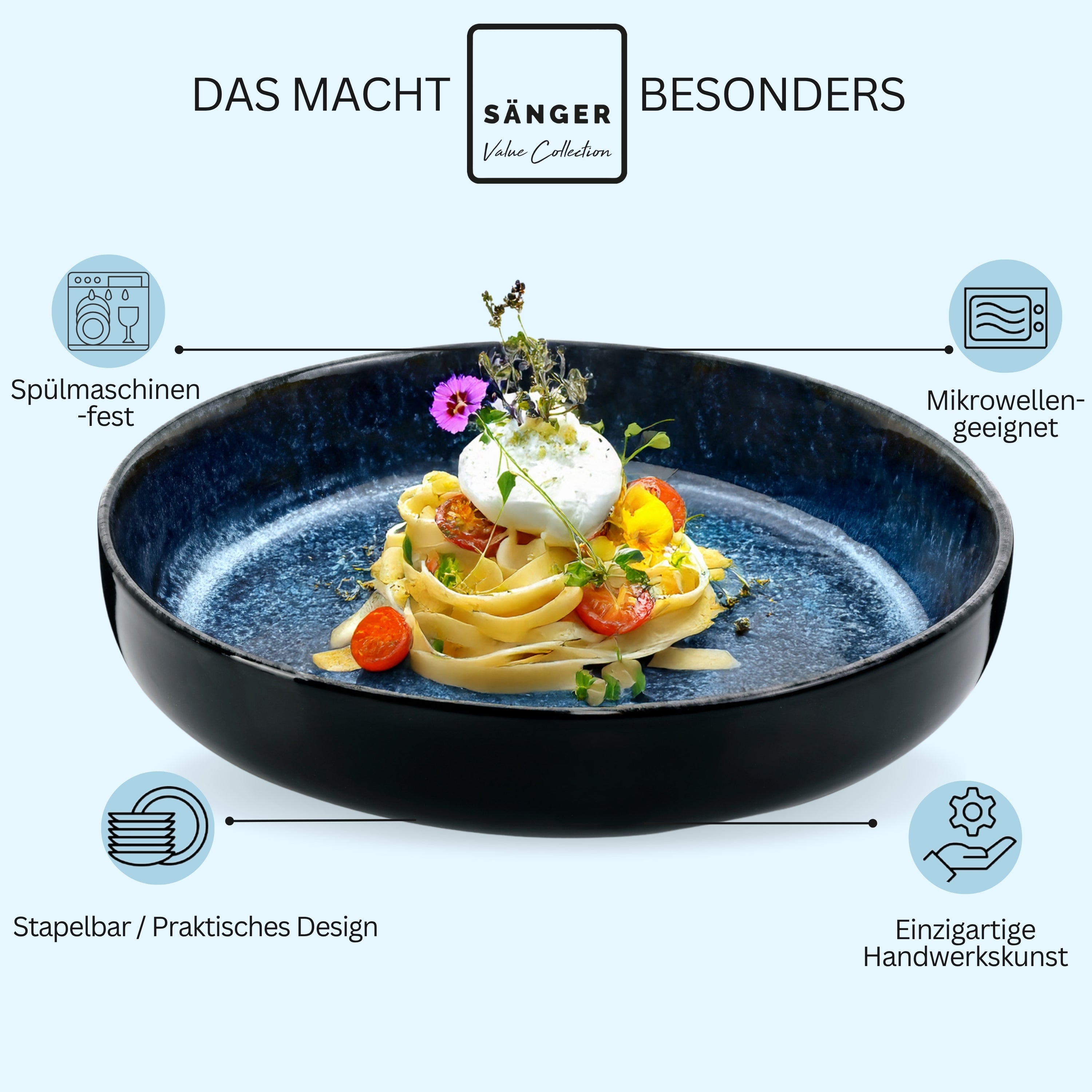 SÄNGER Steingut Pastaschalen Osaka 6-teilig