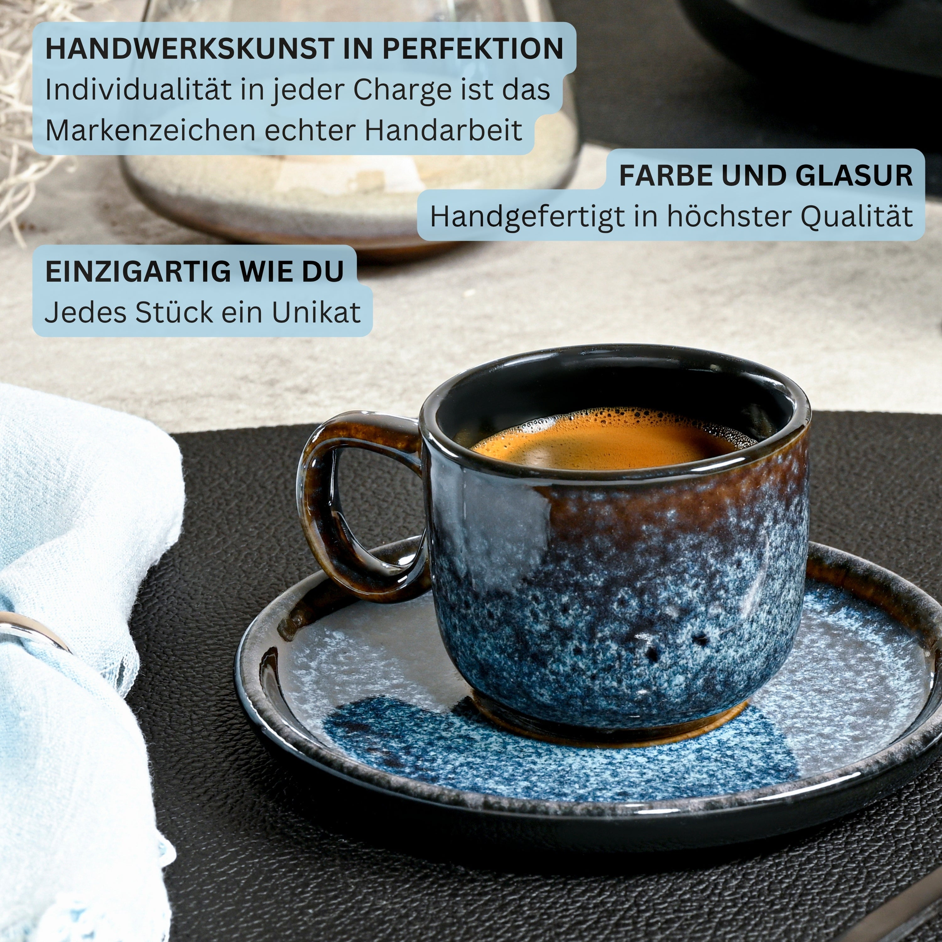 SÄNGER Steingut Espressotassen Set Osaka 12-teilig