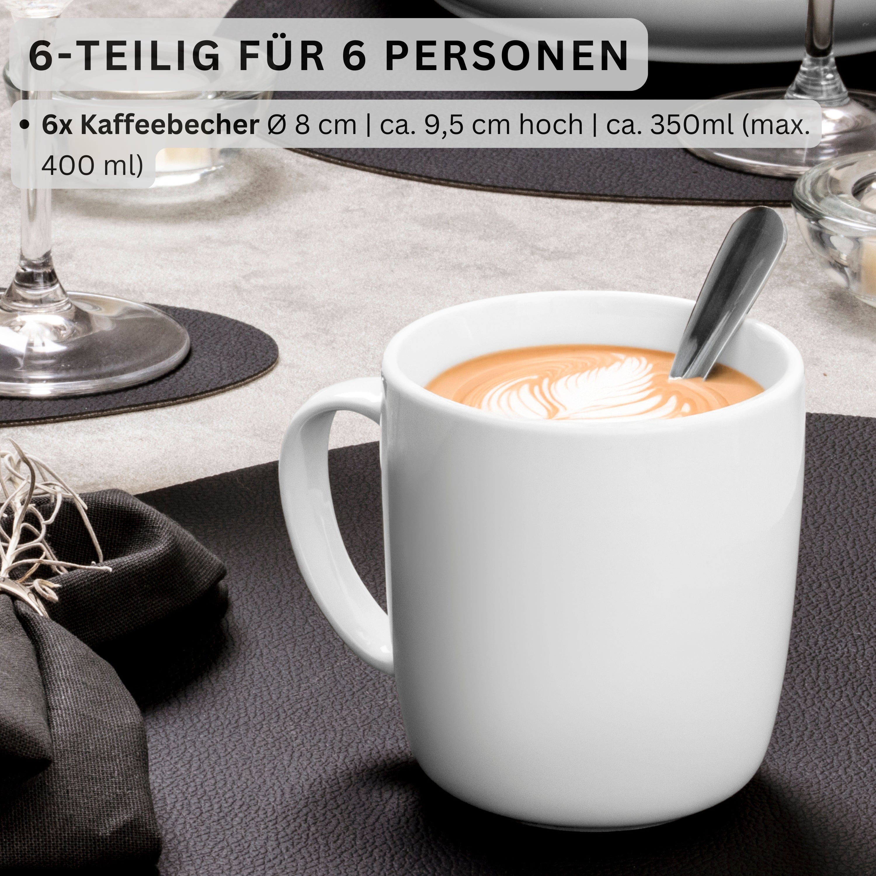 SÄNGER Porzellan Kaffeebecher Marlo 6-teilig