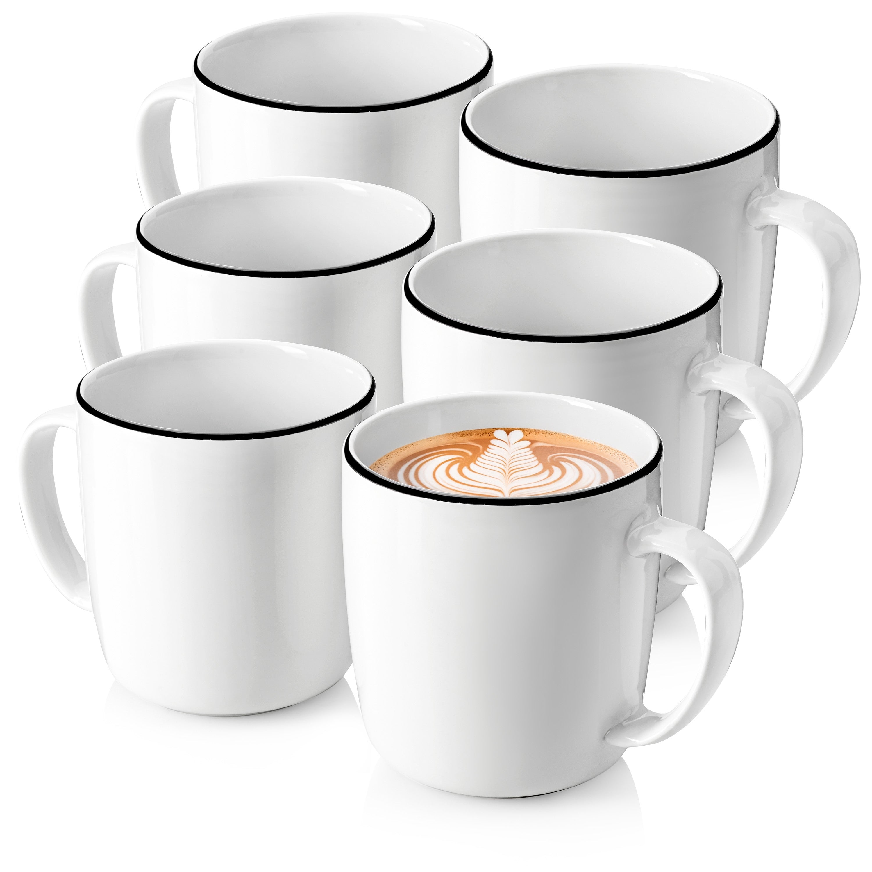 SÄNGER Porzellan Kaffeebecher Marlo Black Rim 6-teilig - NEU