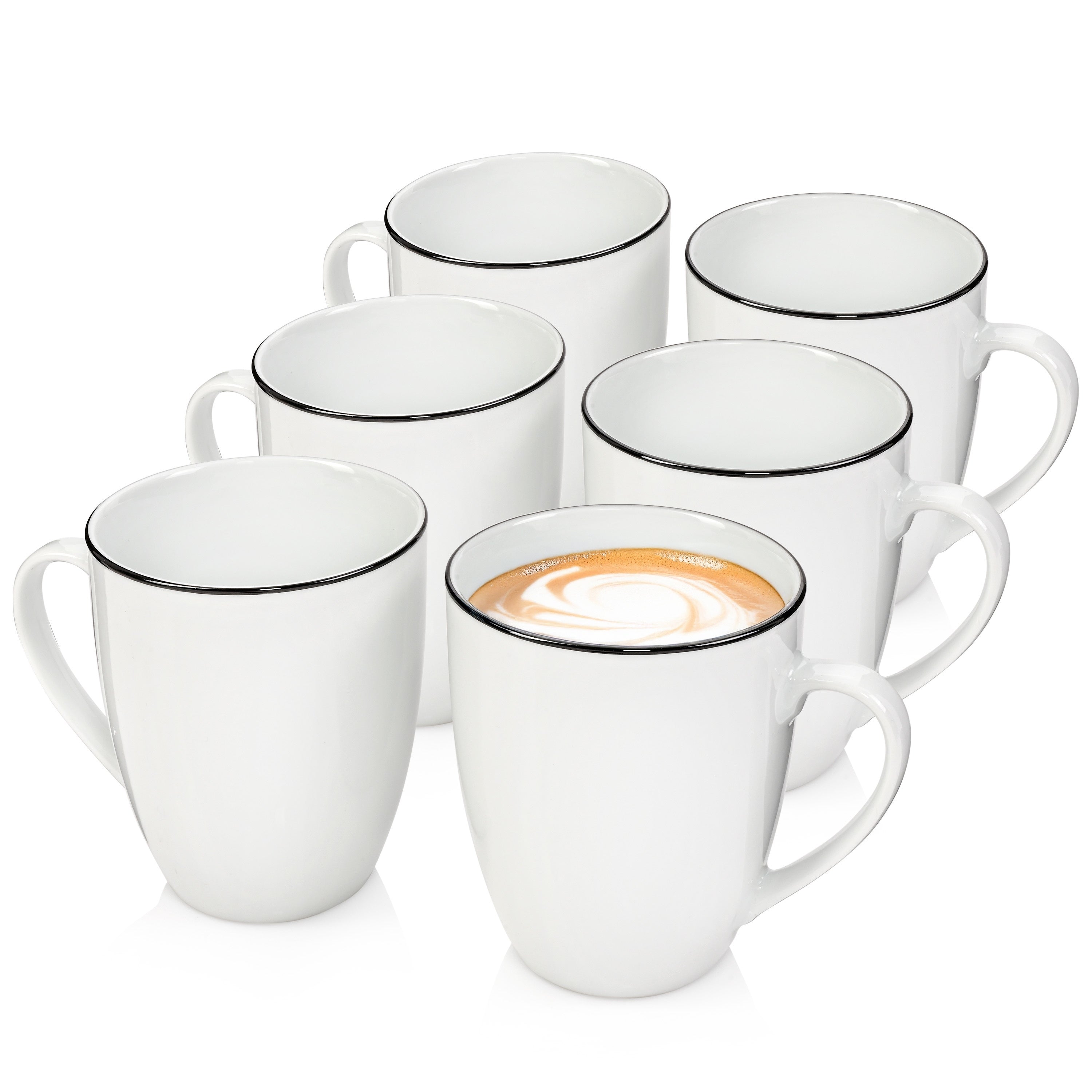 SÄNGER Porzellan Kaffeebecher Marlo Black Rim 6-teilig ALT (LIMITED EDITION)