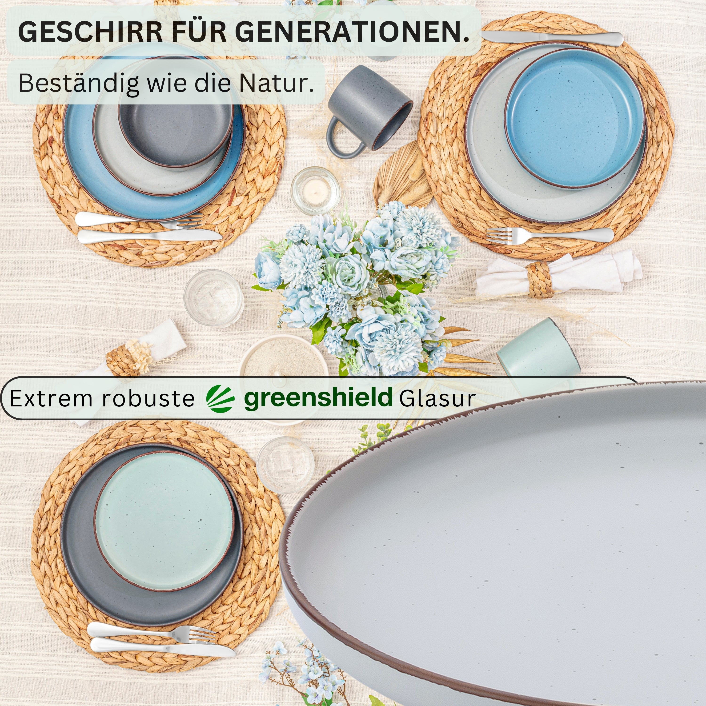 SÄNGER Steingut Speiseteller Bombay Sky Shades 4 teilig