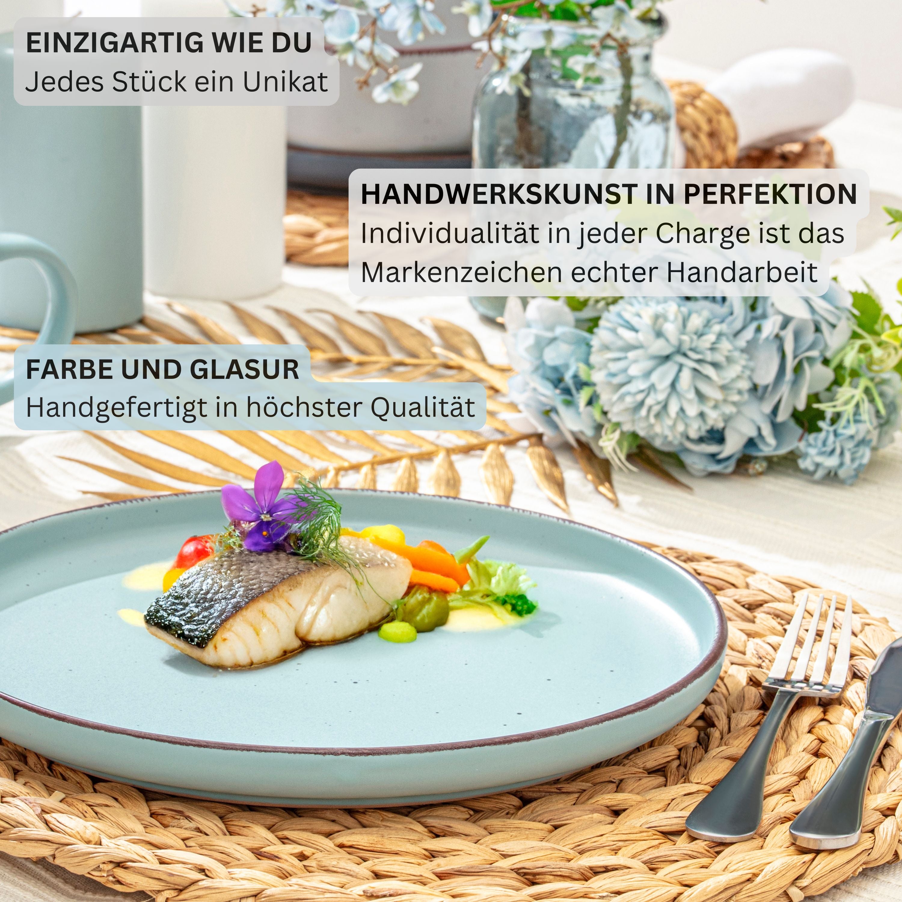 SÄNGER Steingut Speiseteller Bombay Sky Shades 4 teilig